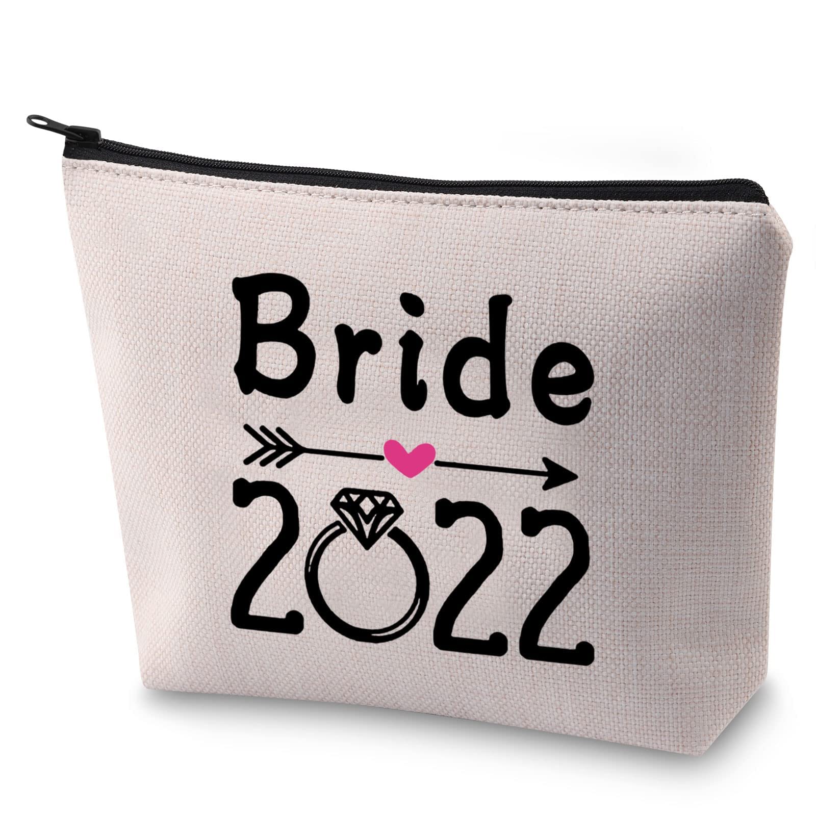 Elegant Cosmetic Bag for Bride - Perfect Bridal Shower, Wedding & Bachelorette Party Gift - 2022 Engagement Gift Idea for Her - Great for Makeup Storage & Travel Essentials