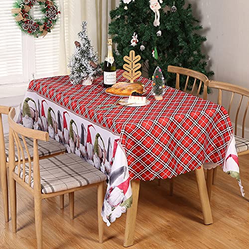 Waterproof Christmas Tablecloth - Washable Polyester Holiday Decor for Dining