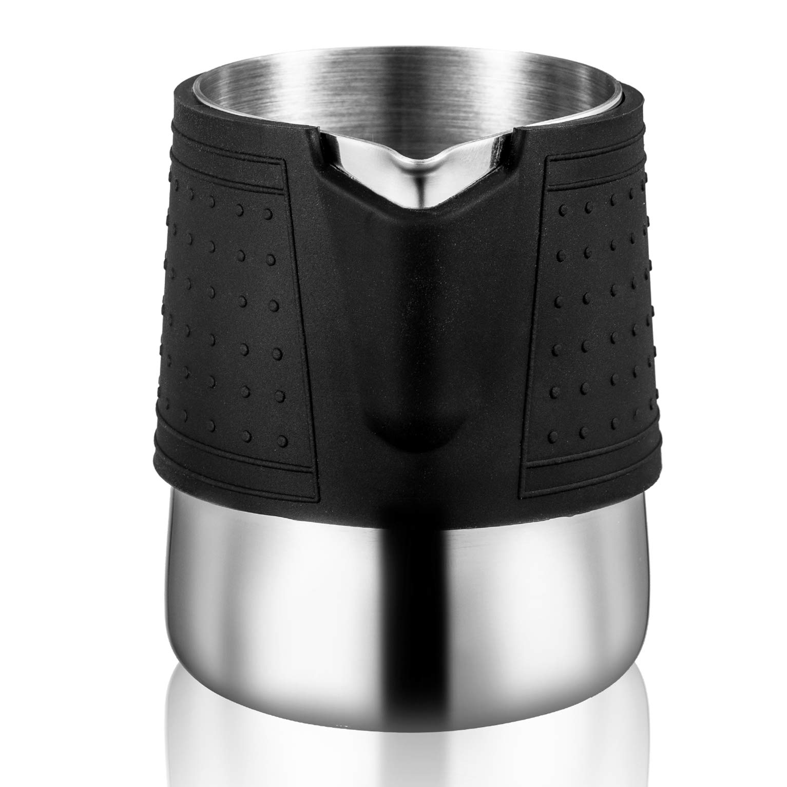 Premium 12oz (350ml) Stainless Steel Milk Frothing Pitcher for Latte Art - Barista-Grade Coffee Frother Jug with Heat-Resistant Silicone Grip for Perfect Cappuccino & Latte - Ideal for Home Baristas & Coffee Shops