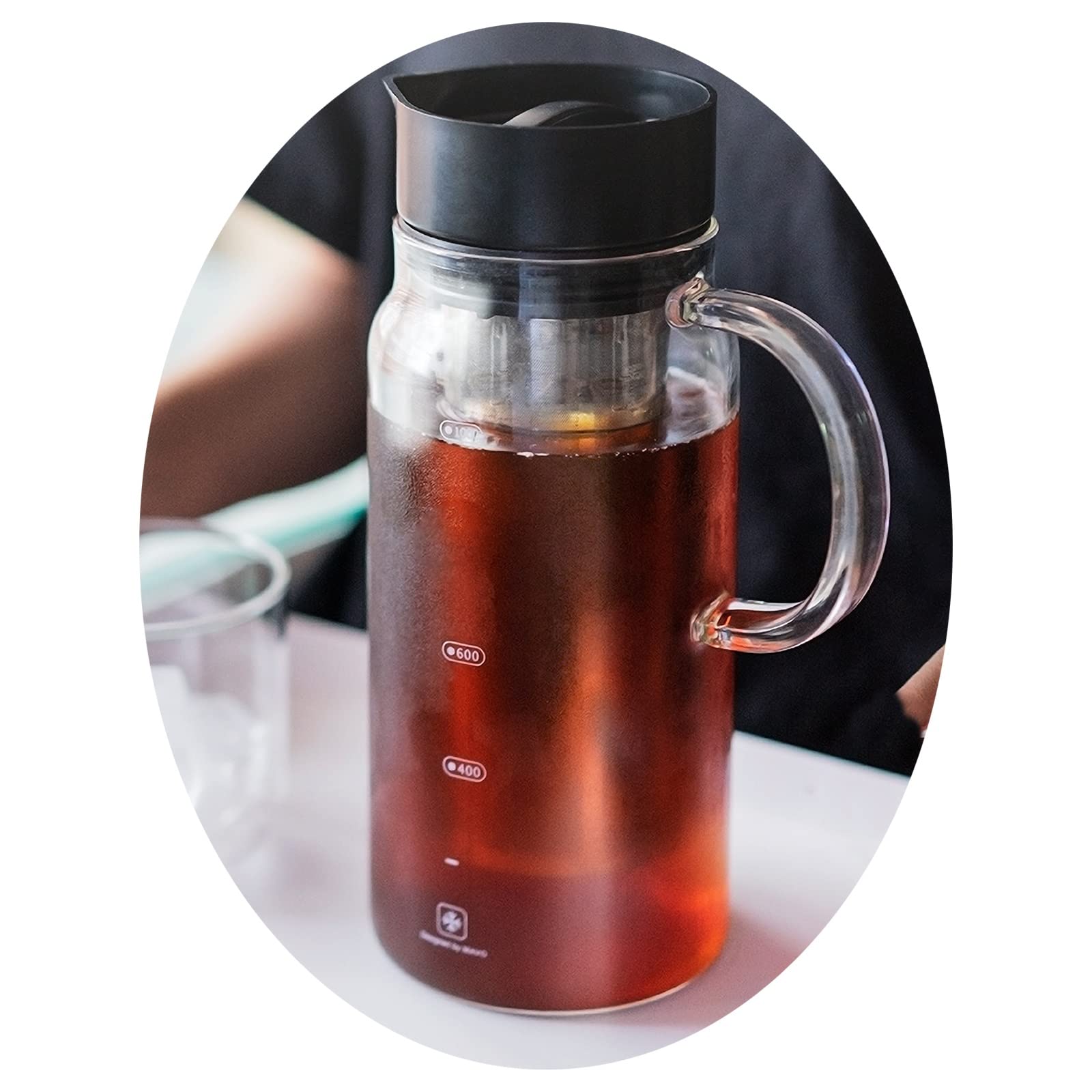 Premium 1.2L (41oz) Cold Brew Glass Pitcher - 100% Airtight with 304 Stainless Steel Double Mesh Filter | Heat-Resistant Iced Tea & Coffee Maker | Perfect for Home, Office & Outdoor Use