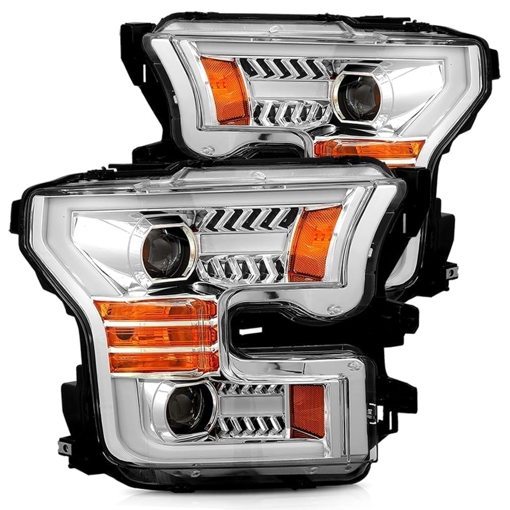 15-17 Ford F150 PRO Series Halogen Projector Headlights - Chrome Housing - Upgrade Your Truck's Lighting for Night Driving & Off-Road Adventures