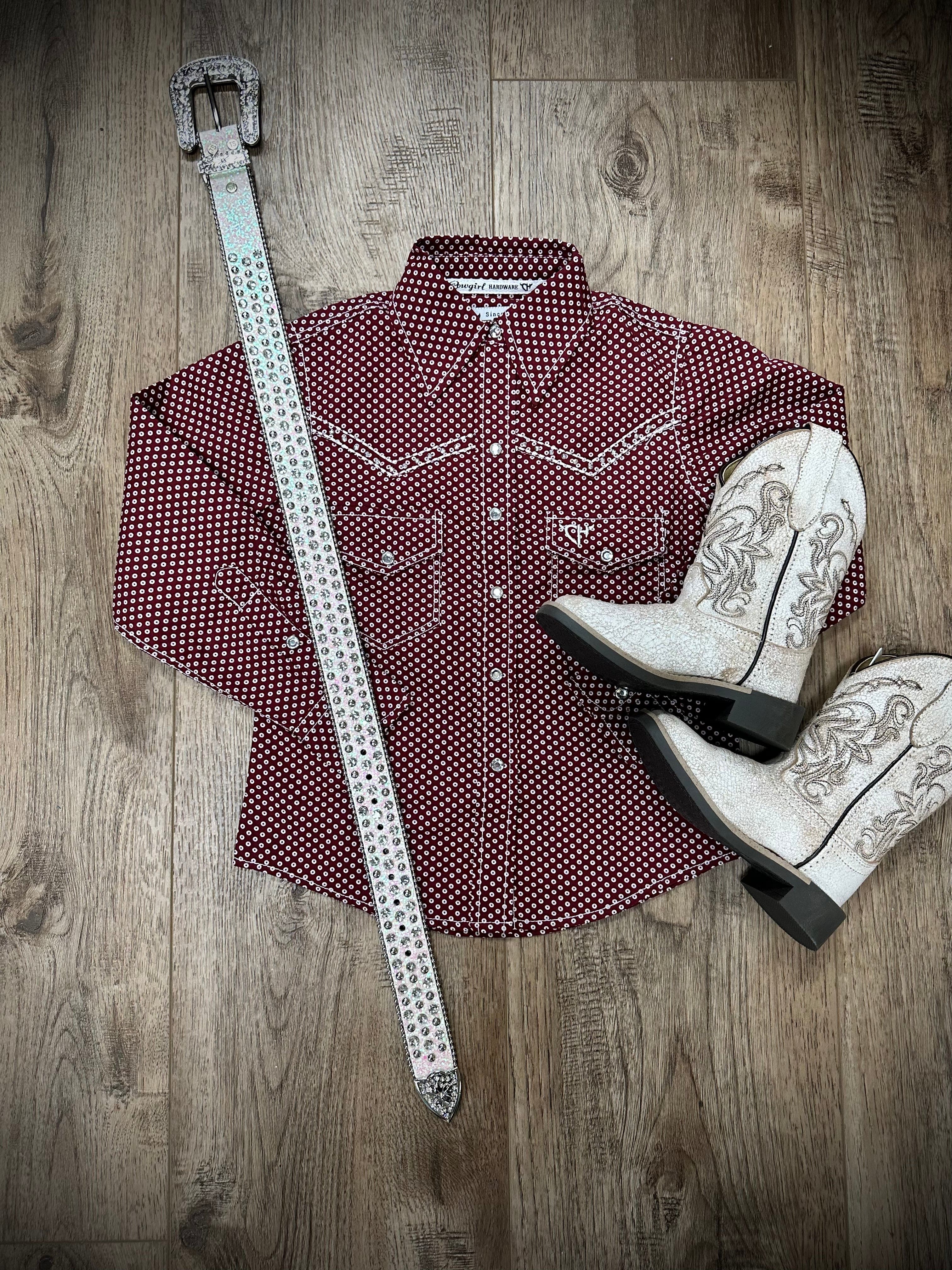 Youth Western Snap Shirt with Donut Print - Stylish Long Sleeve Top for Teens - Perfect for Rodeo, School, and Casual Outings