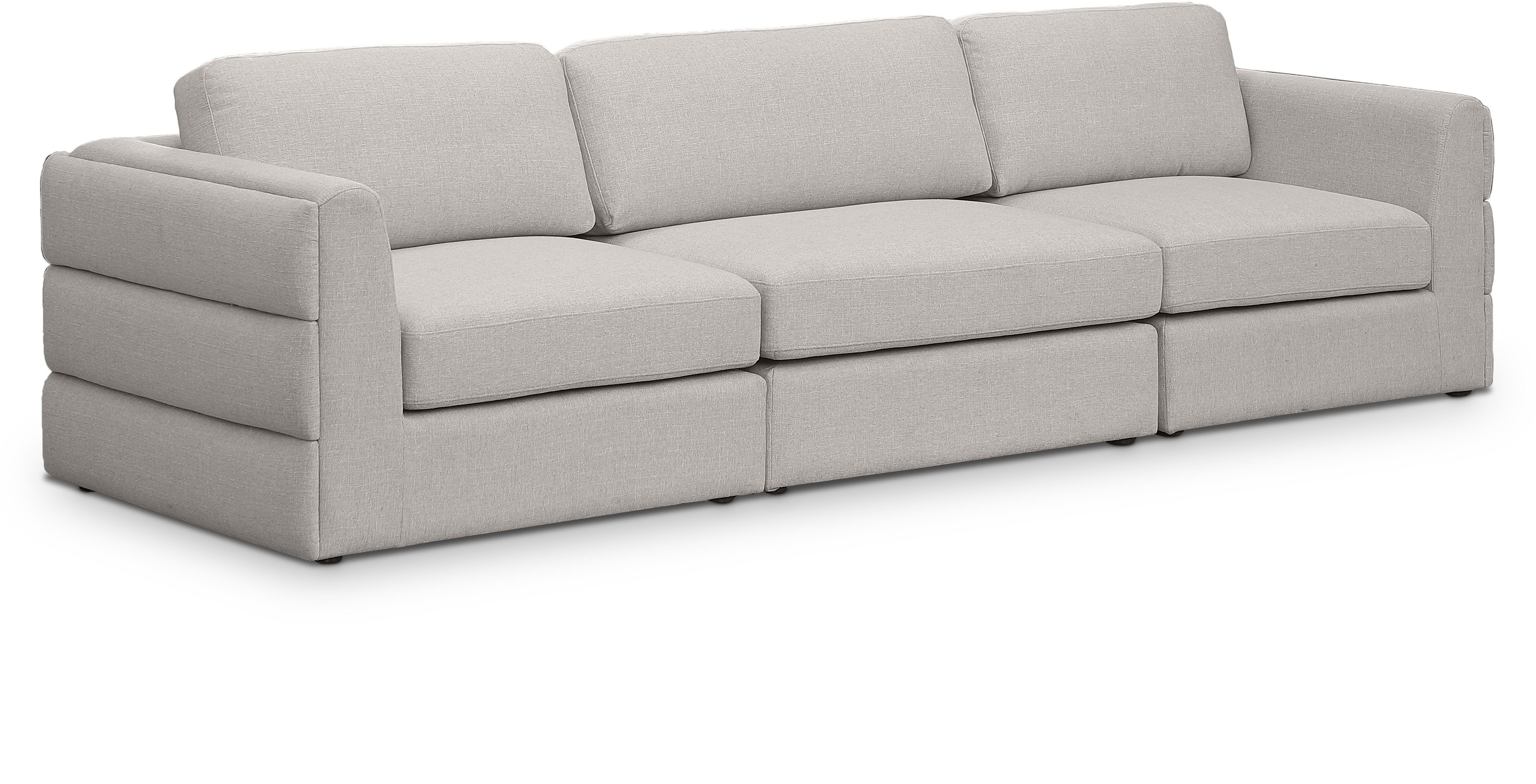 Beckham Durable Linen Textured Fabric Modular Sofa - Modern Sectional Couch for Living Room, Lounge & Home Office - Easy to Assemble Comfortable Sofa Set with Washable Covers