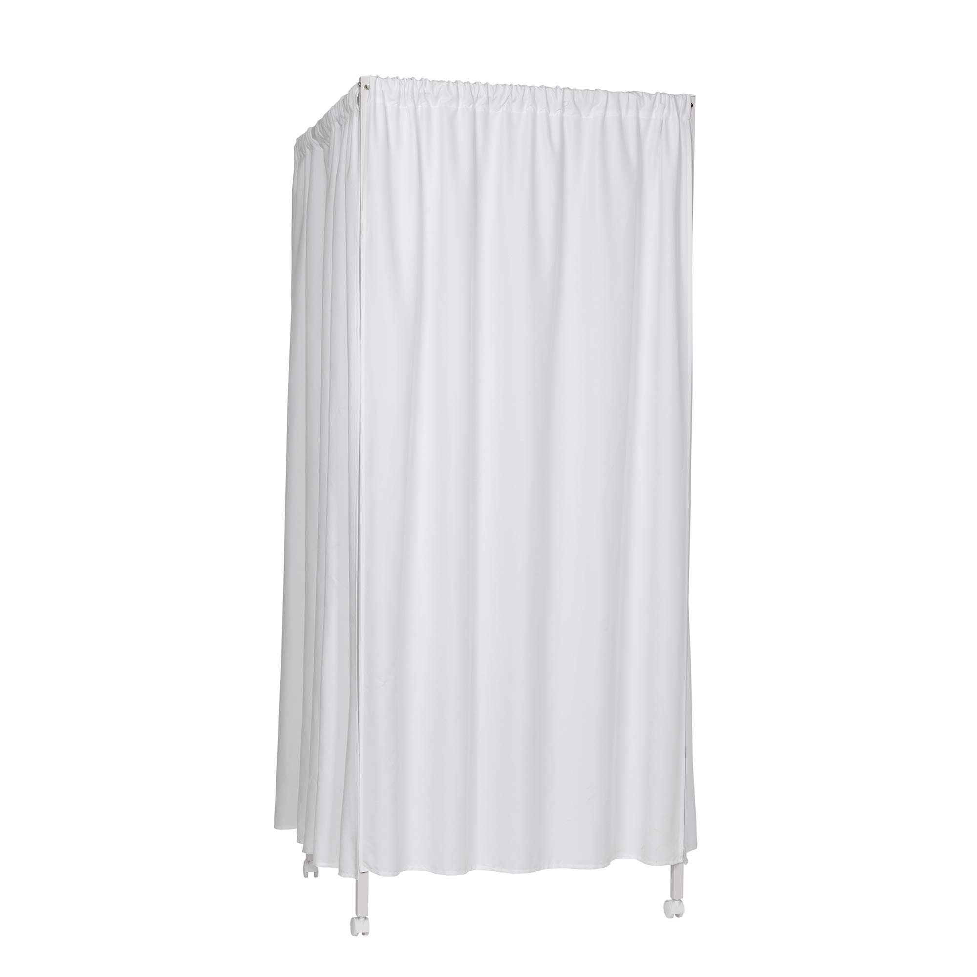 Portable Changing Room Divider - White Frame with White Fabric & Wheels for Privacy - Perfect for Events, Beach, Camping & Home Use