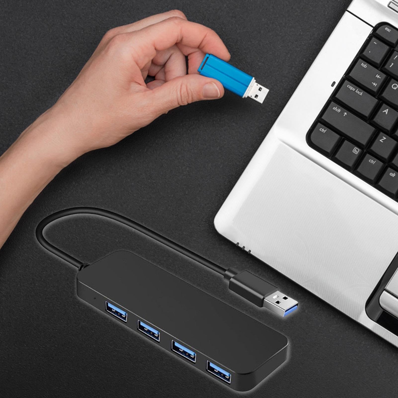 Multi-Port USB Hub Adapter - 4-in-1 USB Splitter & Extender for Laptop/PC | High-Speed Data Transfer for Flash Drives, Keyboard, Mouse | Perfect for Home Office, Gaming & Remote Work Setup