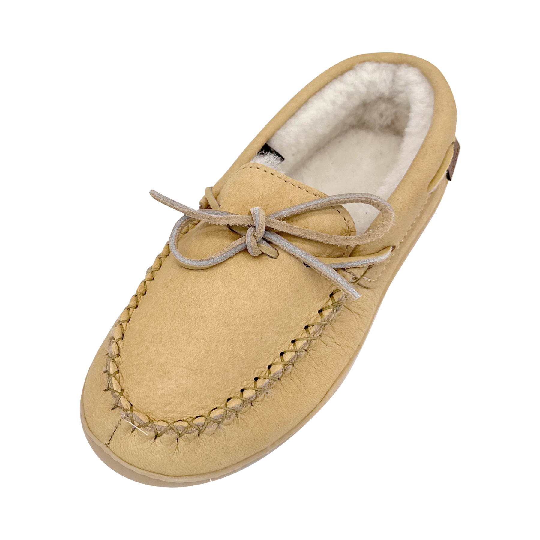 Women's Sheepskin Lined Leather Moccasins with Rubber Sole - Cozy Winter House Slippers for Indoor Comfort & Warmth