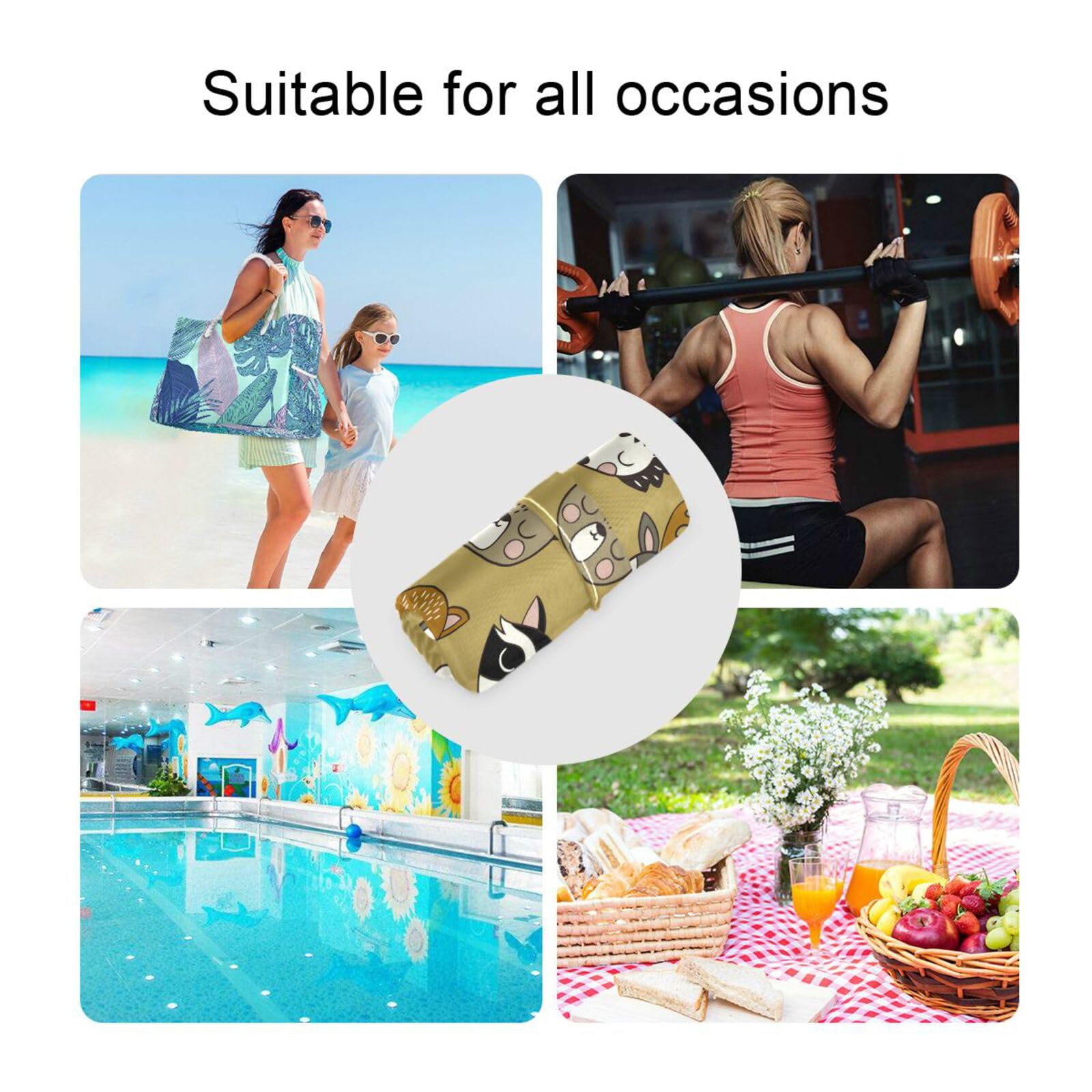 Waterproof Reusable Wet Dry Bags with Two Zippered Pockets - Cute Woodland Animals (Owl & Bear) Design - Perfect for Baby Diapers, Swimsuits & Dirty Clothes - Ideal for Travel, Beach, Pool & Gym - 2 Pack Baby Stroller Accessories & Storage Solution