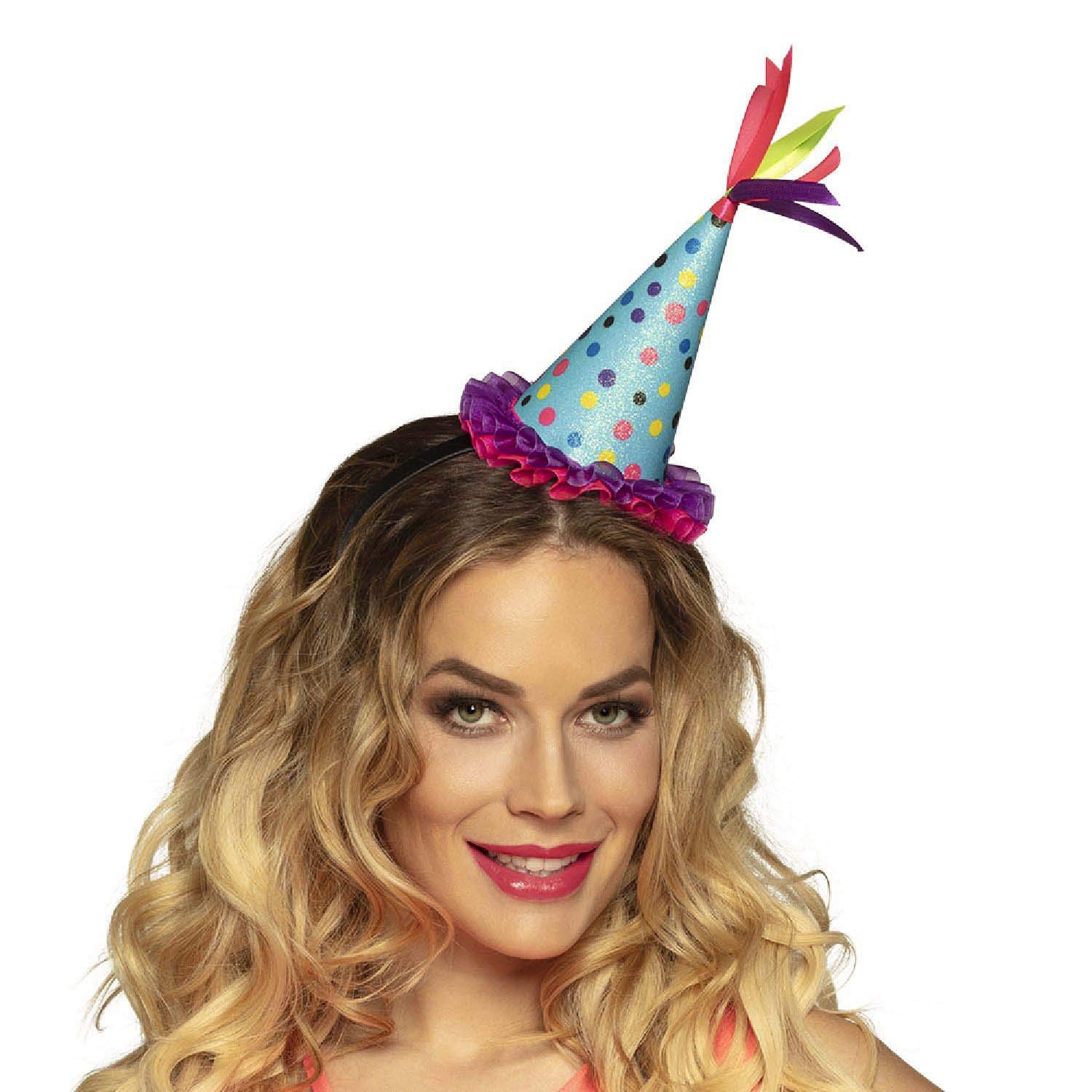 Boland 00944 - Stylish Party Headband with Dots | Fun Mini Hat for Costume, Carnival & Birthday Theme Parties | Perfect for Halloween, Cosplay & Festive Celebrations