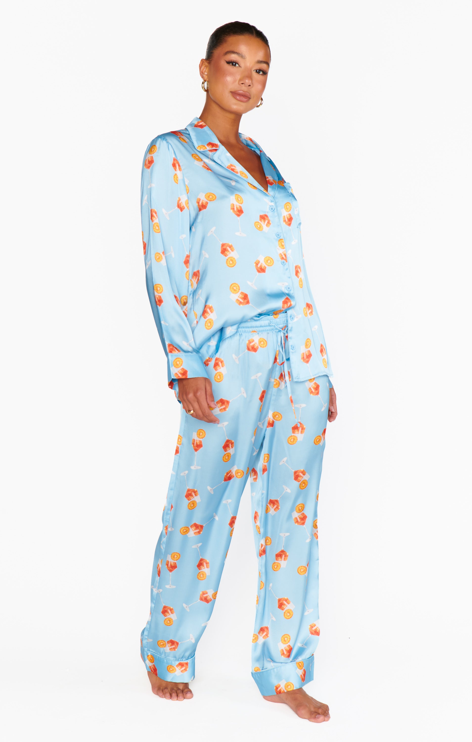 Saint Spritz Classic Silky Pajama Set for Women - Soft & Comfortable Sleepwear for Nighttime Relaxation and Lounging