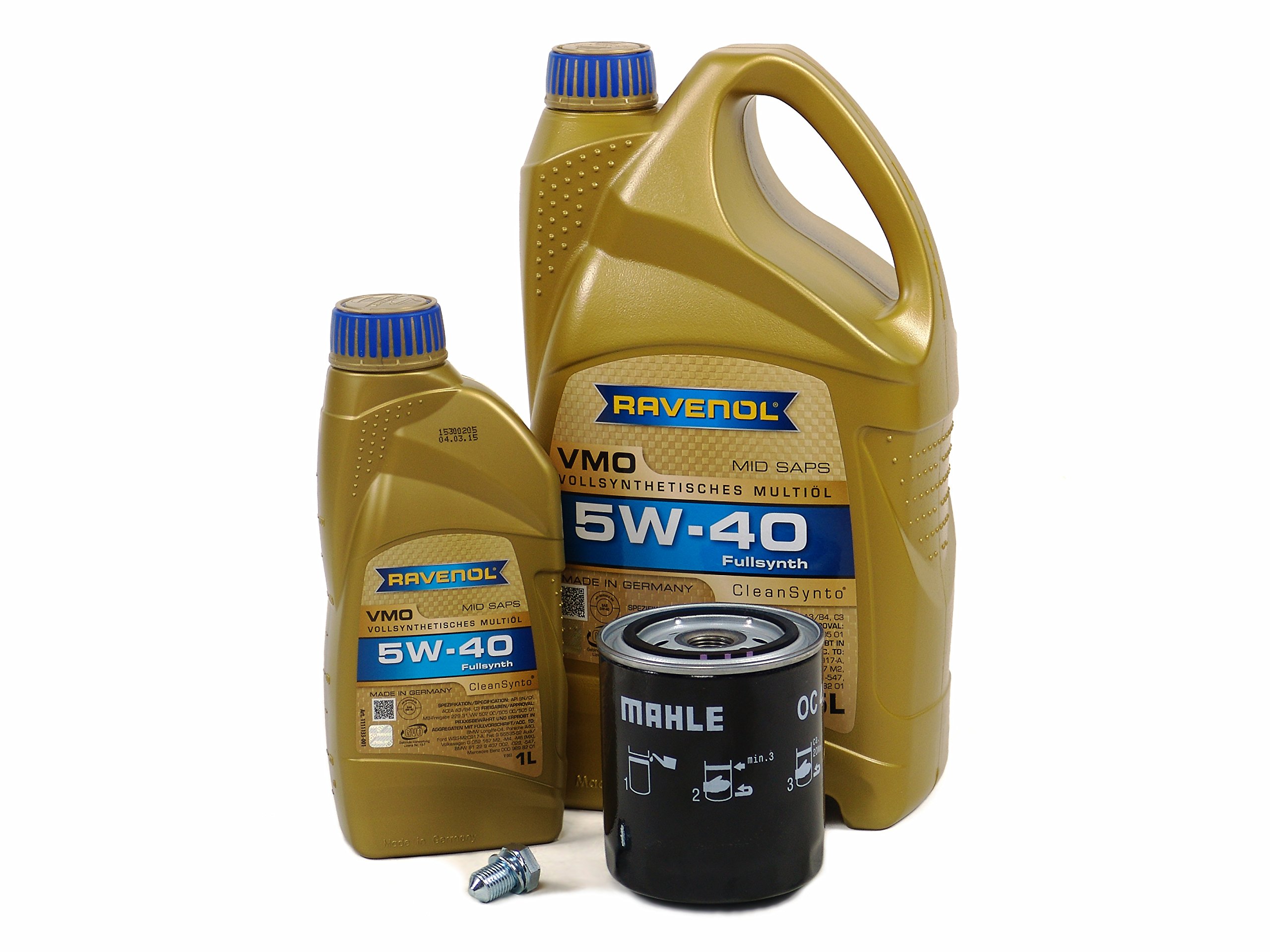 Blau J1A5058-A 5W40 Full Synthetic Motor Oil Change Kit - Compatible with 1998-2001 Audi A4 2.8L V6 Engine - Includes Oil Filter & Drain Plug - Perfect for DIY Oil Changes & Routine Maintenance