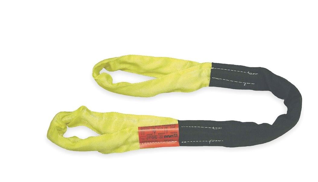 Liftall EE90X12 Tuflex Sling - 12' Yellow Eye & Eye Lifting Strap - Heavy Duty Rigging Equipment for Construction, Towing & Industrial Use