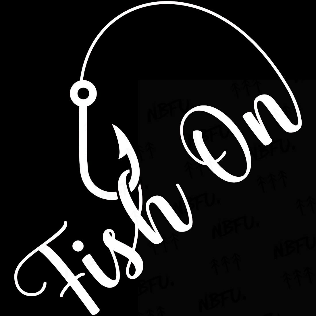 Premium Waterproof Vinyl Fishing Hook Decal Stickers (White, Set of 2) - Durable Adhesive for Laptop, Phone, Helmet, Car Window, Mug & Home Decor | Perfect for Anglers, Outdoor Enthusiasts & DIY Projects