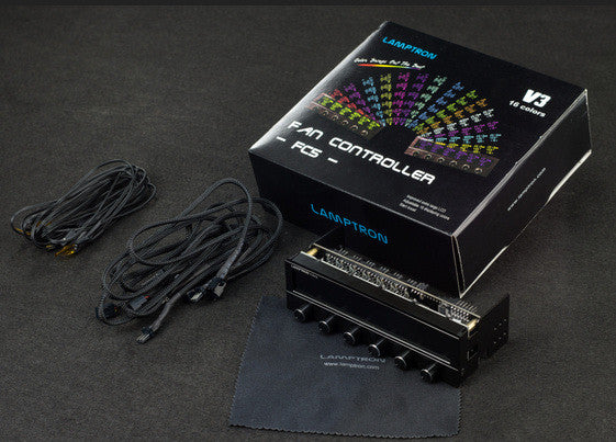 Lamptron FC5V3 30W 6-Channel Aluminum Fan Controller with Multi-Color LED - Perfect for PC Cooling & Custom RGB Lighting Setups