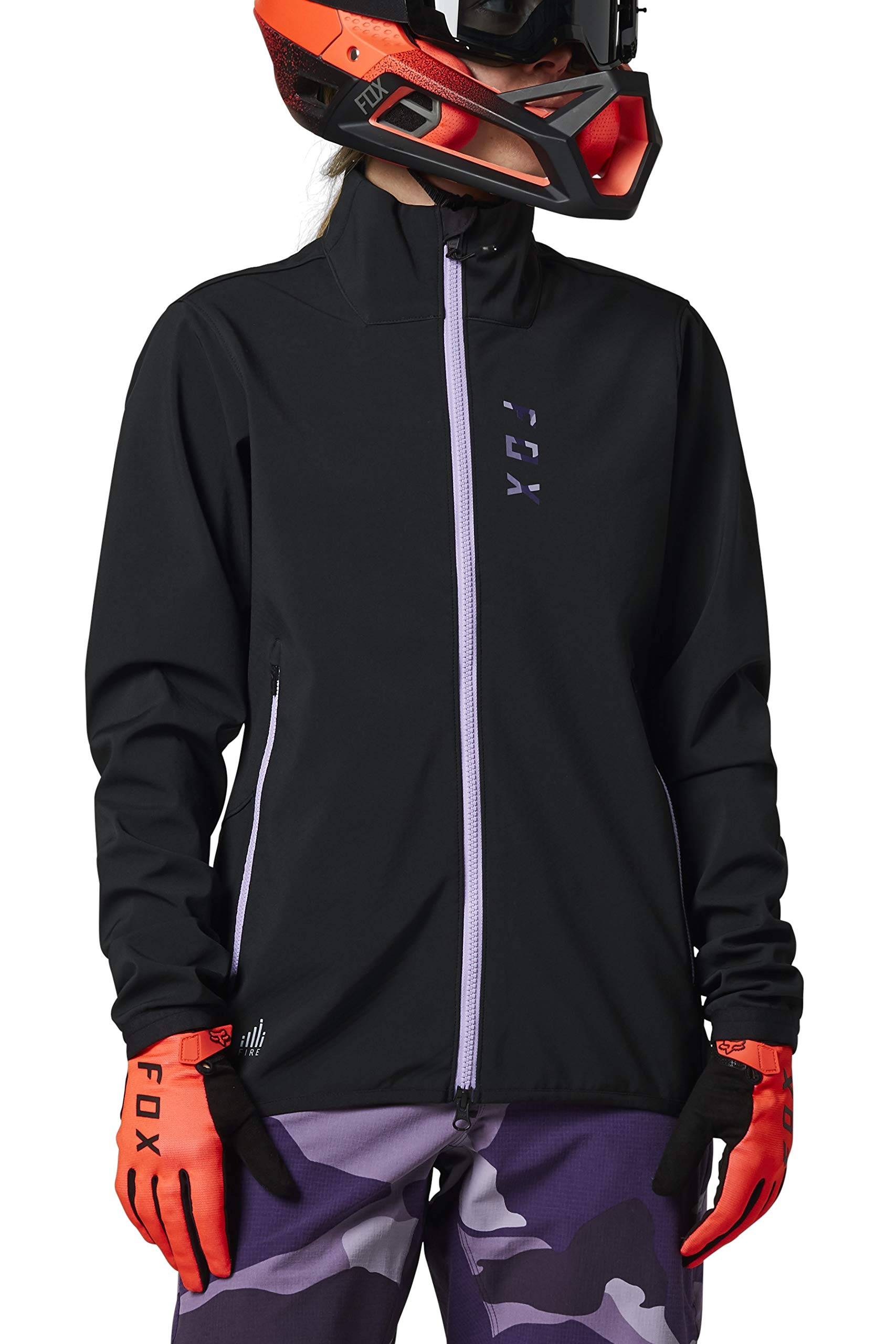 Fox Racing Women's Ranger Fire Jacket - Black/Purple - X-Large - Waterproof Motorcycle Jacket for Off-Road Riding & Outdoor Adventures