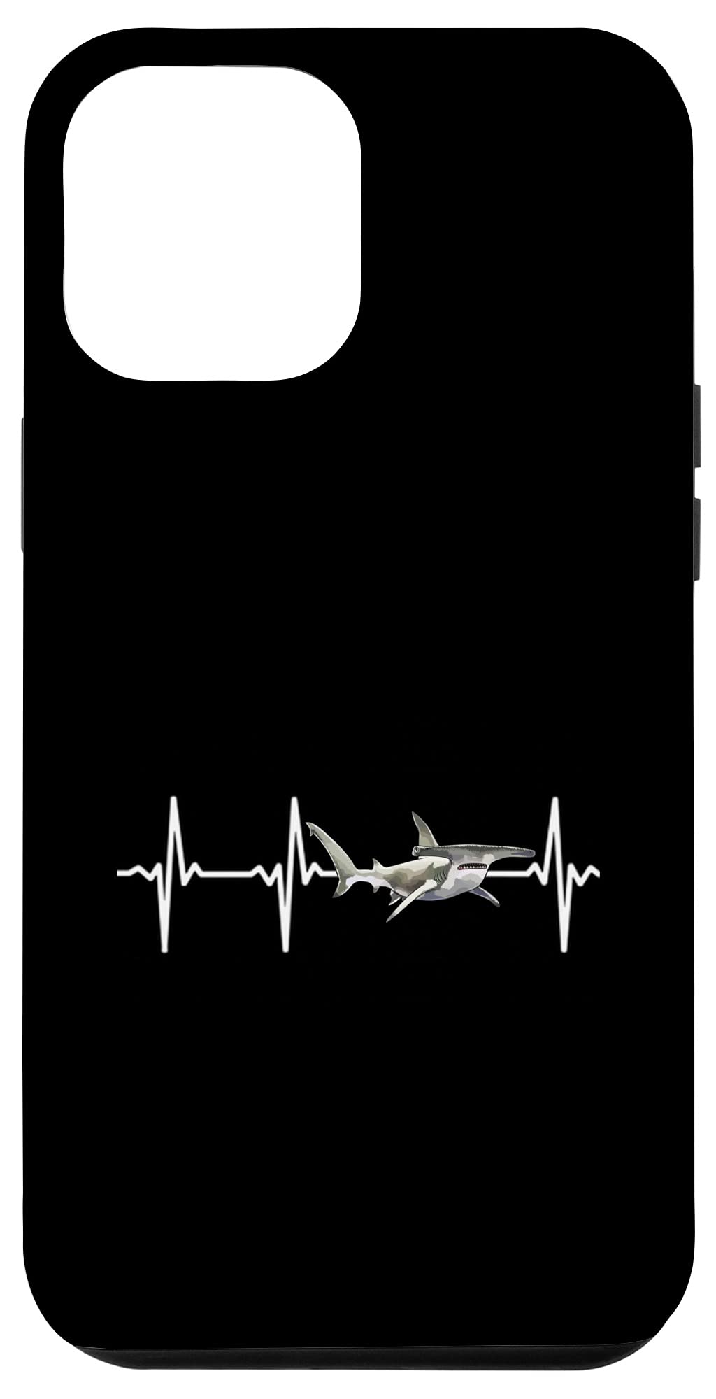 iPhone 12 Pro Max Case - Great Hammerhead Shark Design with Heartbeat Pattern | Perfect Gift for Shark Lovers | Durable Protection for Daily Use & Outdoor Activities