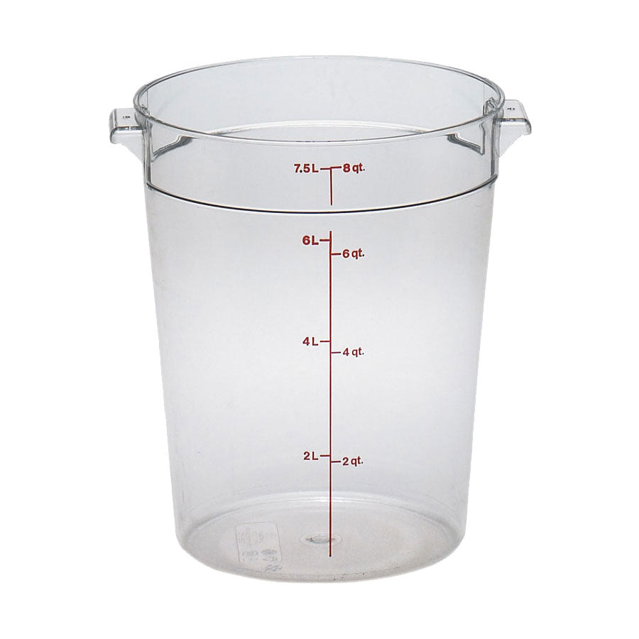 Cambro RFSCW8135 8 Quart Clear Camwear Round Food Storage Container - Ideal for Kitchen, Restaurant & Meal Prep Organization