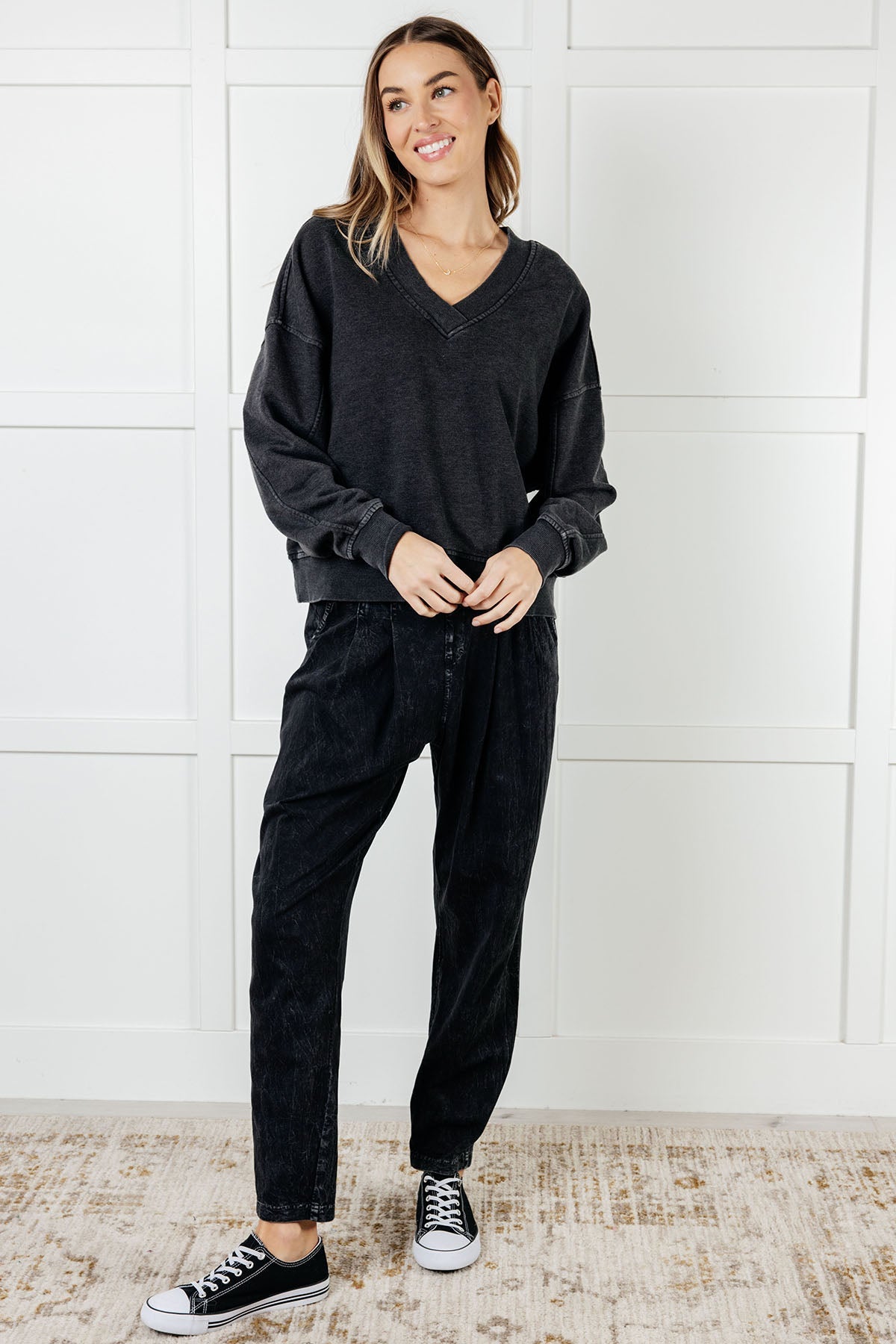 Limber Up Straight Leg Sweats in Black - Comfortable Jogger Pants for Women, Stretchy Lounge Pants for Yoga, Running & Casual Wear