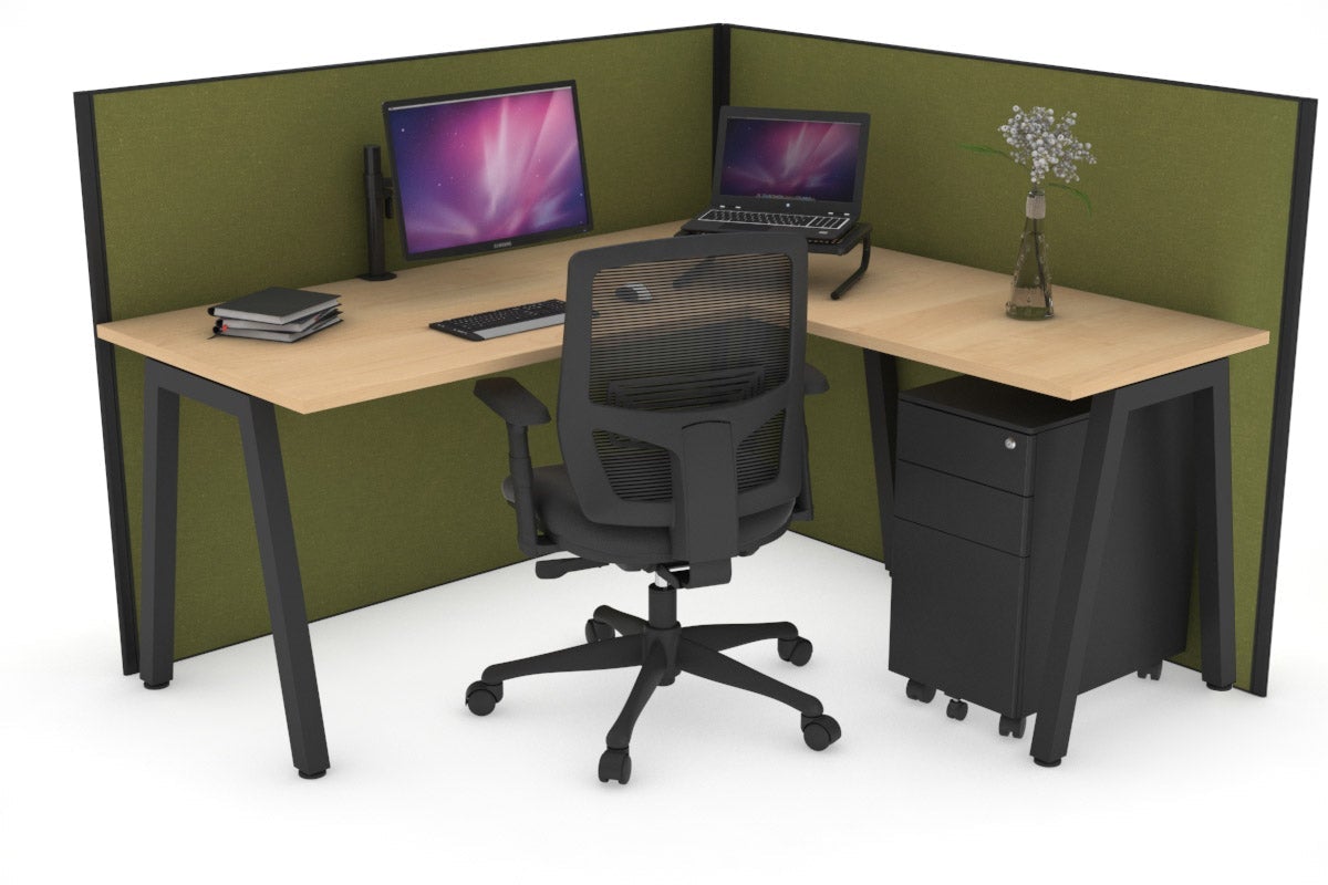 Horizon Quadro A Legs L-Shaped Corner Office Desk - 1800L x 1700W, Modern Workstation for Home & Office, Perfect for Small Spaces & Multi-Monitor Setup