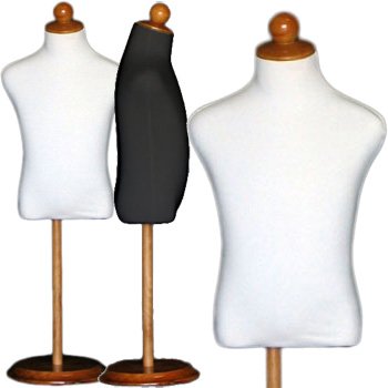 Adjustable Wood Stand Toddler Dress Form - Size 5C, White | Perfect for Sewing, Fitting, and Displaying Children's Clothing