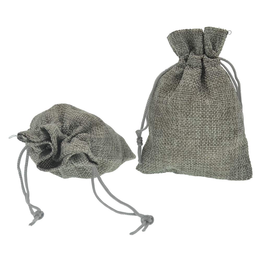 20pcs Natural Burlap Drawstring Bags 2.7x3.5 Inch - Eco-Friendly Jute Jewelry Gift Pouches for Christmas, Wedding Favors, Party Treats & Small Crafts (Gray) - Perfect for DIY Gifts, Handmade Crafts & Event Decorations