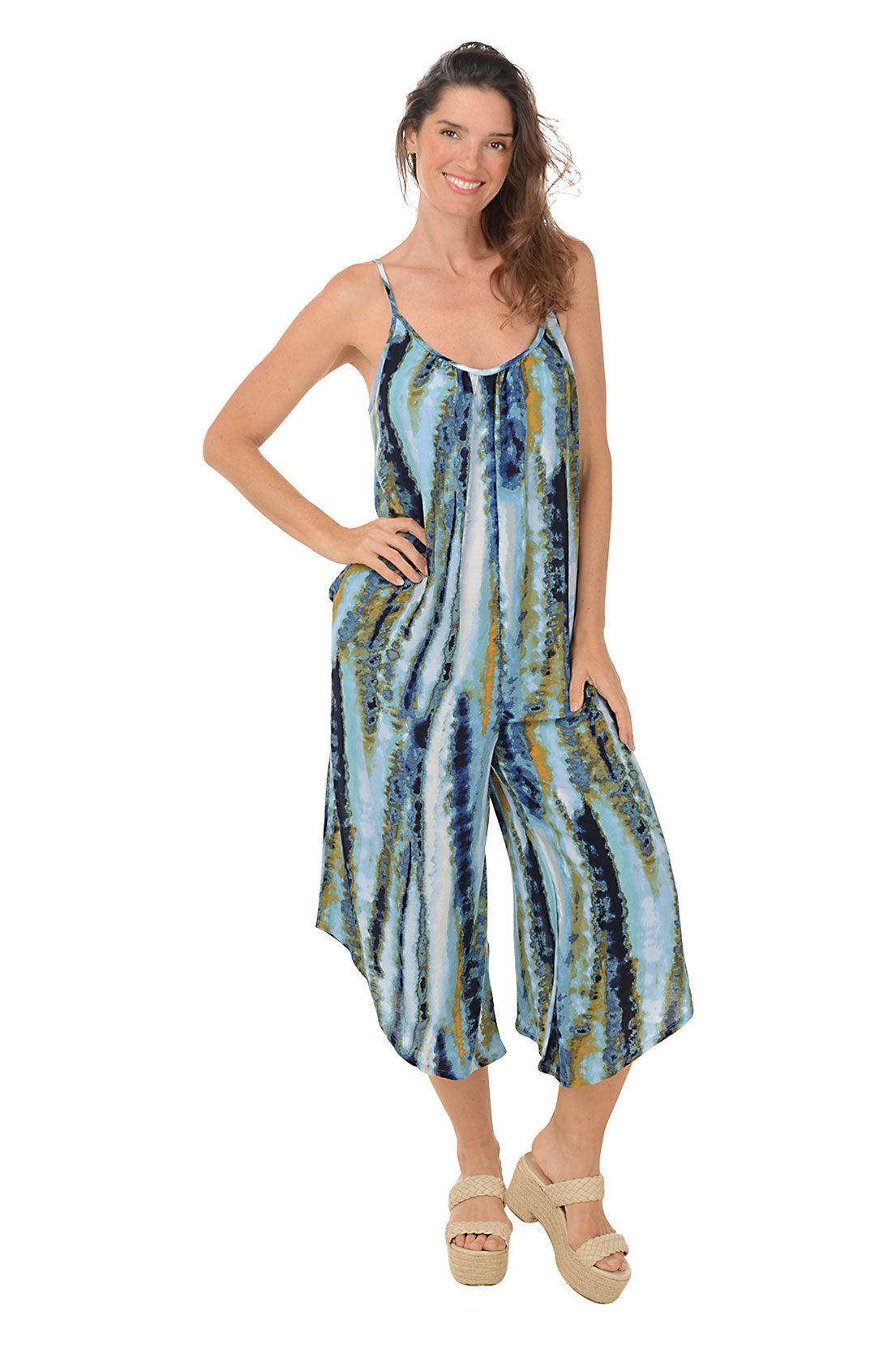 Cascada Wide Leg Jumpsuit for Women - Flowy Boho Chic Romper with Pockets | Perfect for Summer Vacations, Beach Outings & Casual Wear