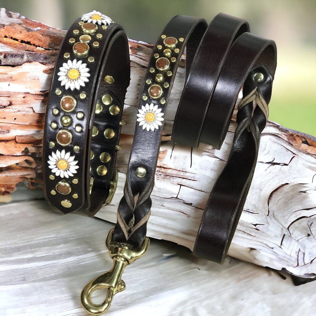 Premium Genuine Leather Dog Collar - Kalina Collection | Adjustable & Durable Pet Collar for Small Medium Large Dogs | Perfect for Daily Walks, Training & Outdoor Adventures