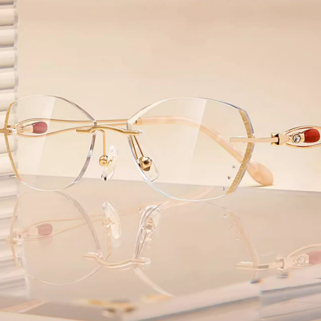 Women's Ultra Lightweight Fashion Diamond Frame Anti Blue Light Reading Glasses - Perfect for Computer Work, Reading & Screen Time Protection