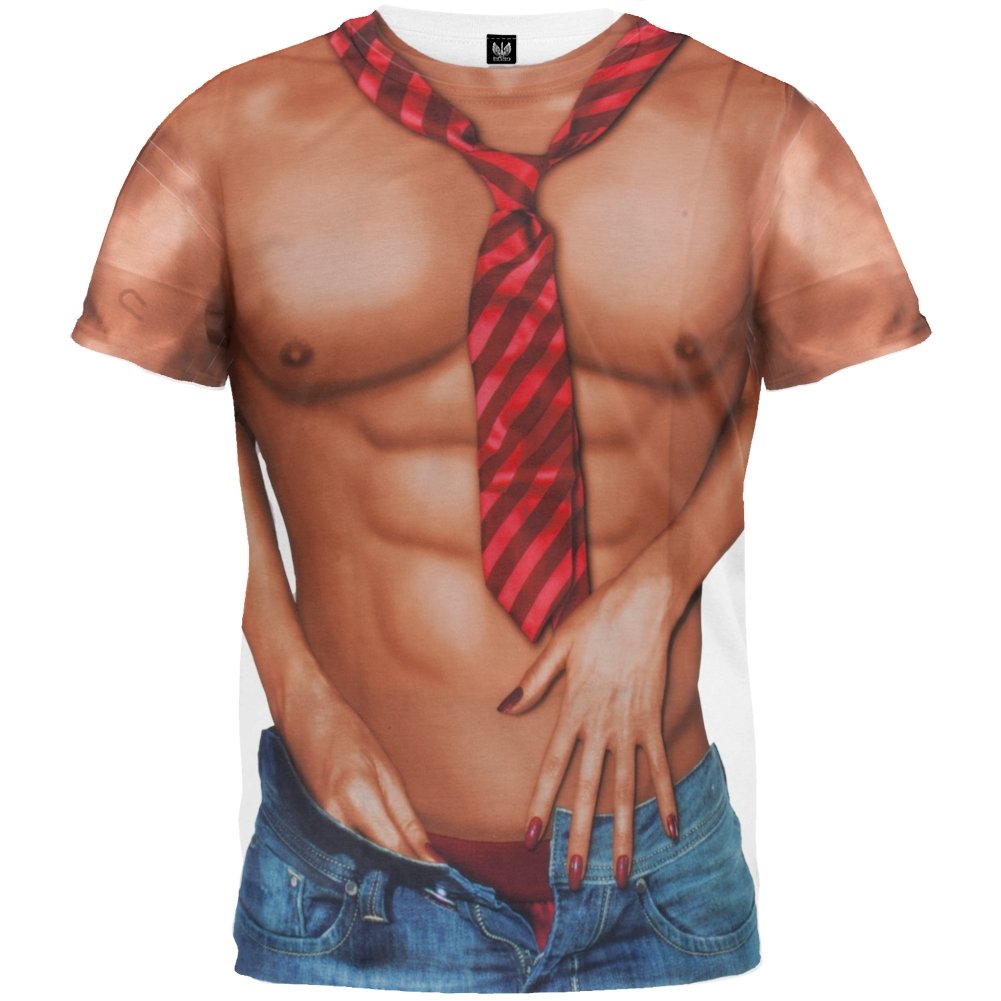 Faux Real Men's Sexy Man Handling Costume T-Shirt - Funny Halloween Costume & Cosplay Outfit for Parties & Events