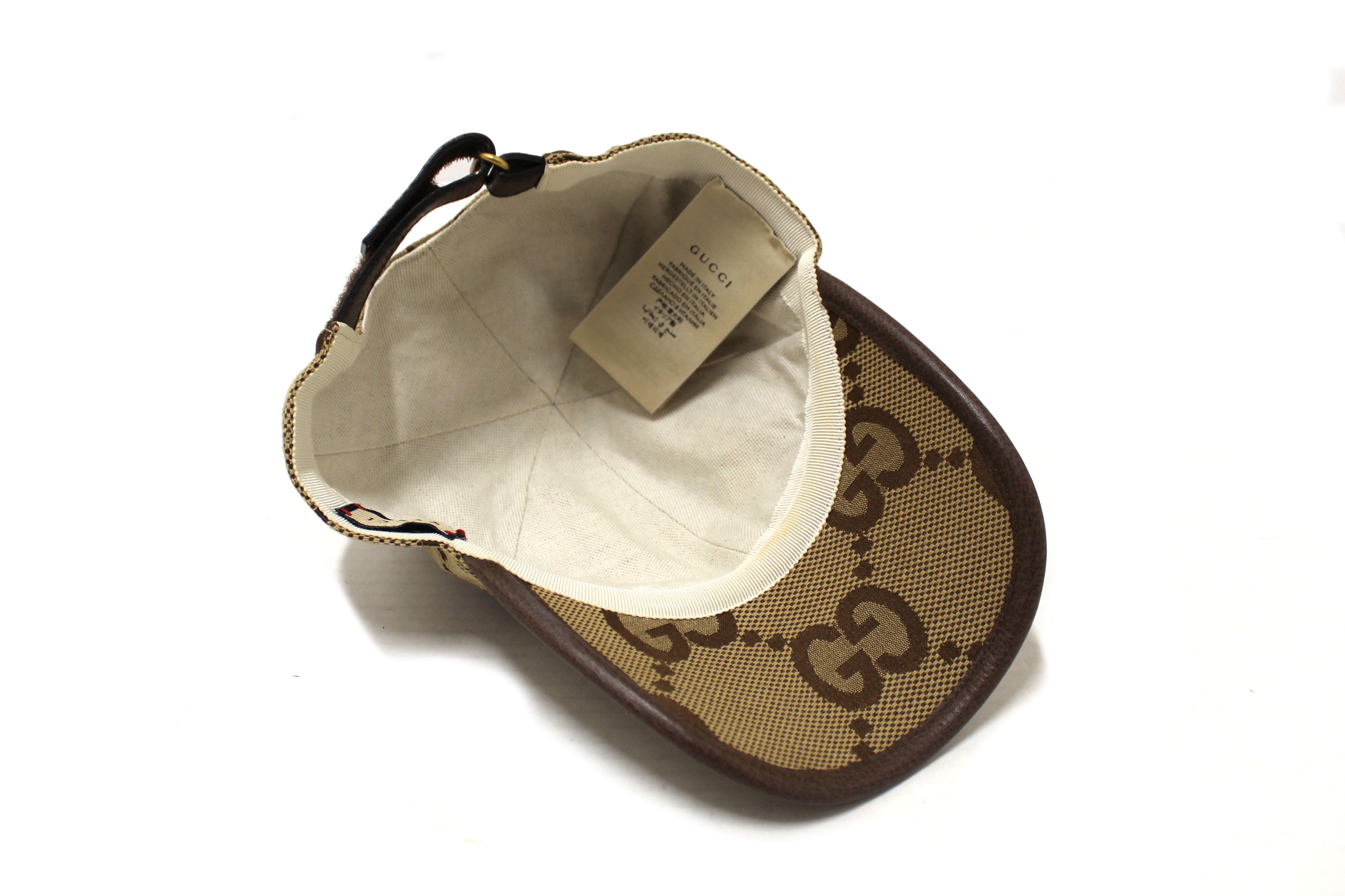 Authentic Gucci GG Monogram Canvas Baseball Cap - Adjustable Size S (One Size Fits Most) | Fashionable Unisex Hat for Women & Men | Perfect for Outdoor Activities, Travel & Streetwear Style