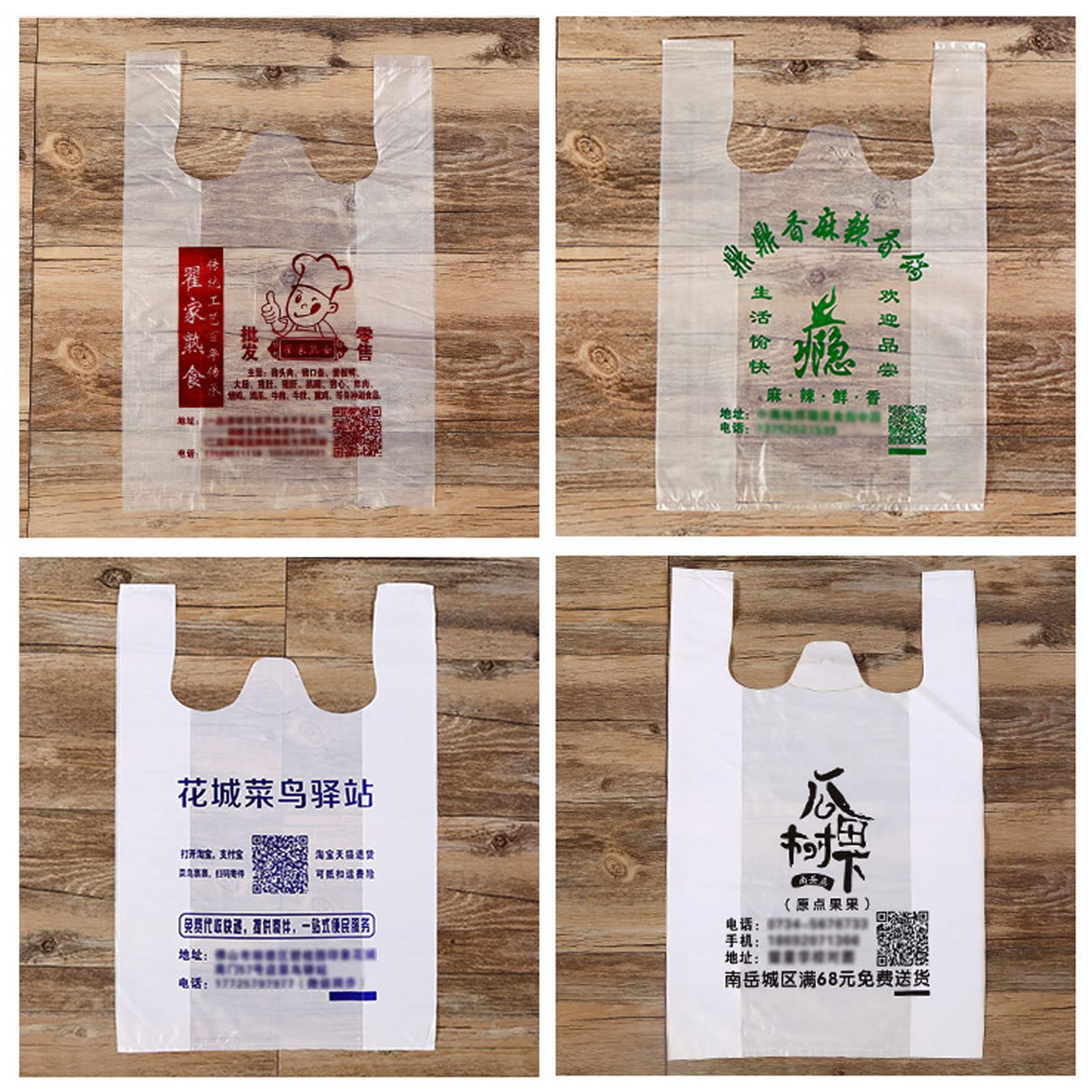 500 Pack Custom Logo Shopping Bags - Eco-Friendly Reusable Grocery Bags with Your Brand - Perfect for Retail Stores, Boutiques, Trade Shows & Promotional Events