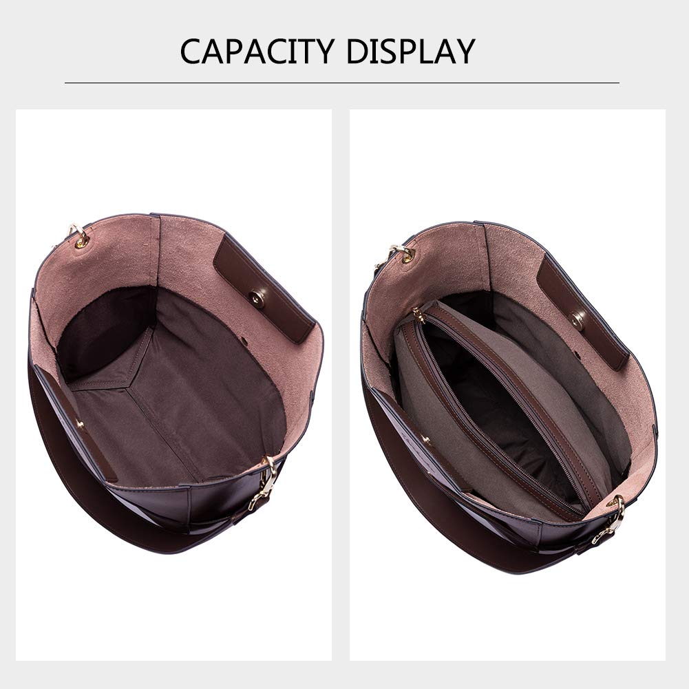 BOSTANTEN Women's Leather Designer Handbags - Stylish Tote Purses & Shoulder Bucket Bags for Work, Travel & Everyday Use