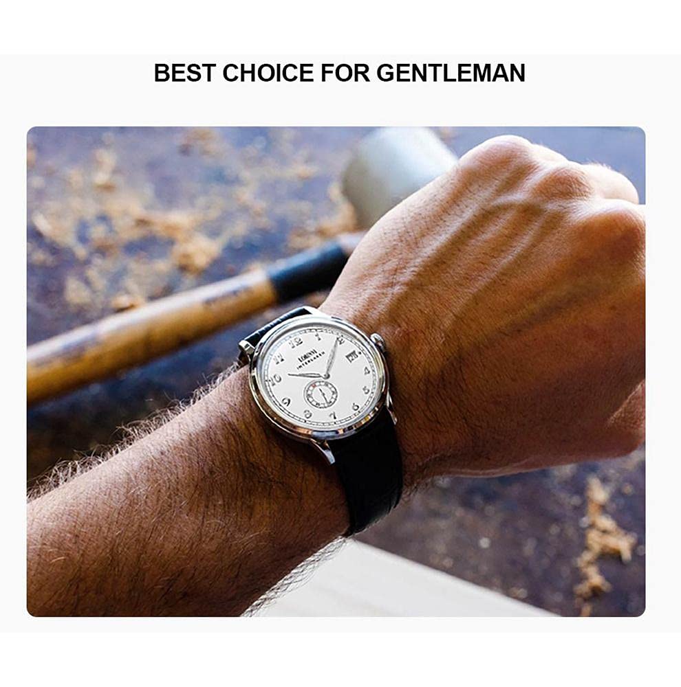 Premium LOBINNI Men's Automatic Mechanical Watch - Waterproof Dress Watch for Business & Formal Occasions - Luxury Stainless Steel Wristwatch for Grooms, Professionals & Special Events