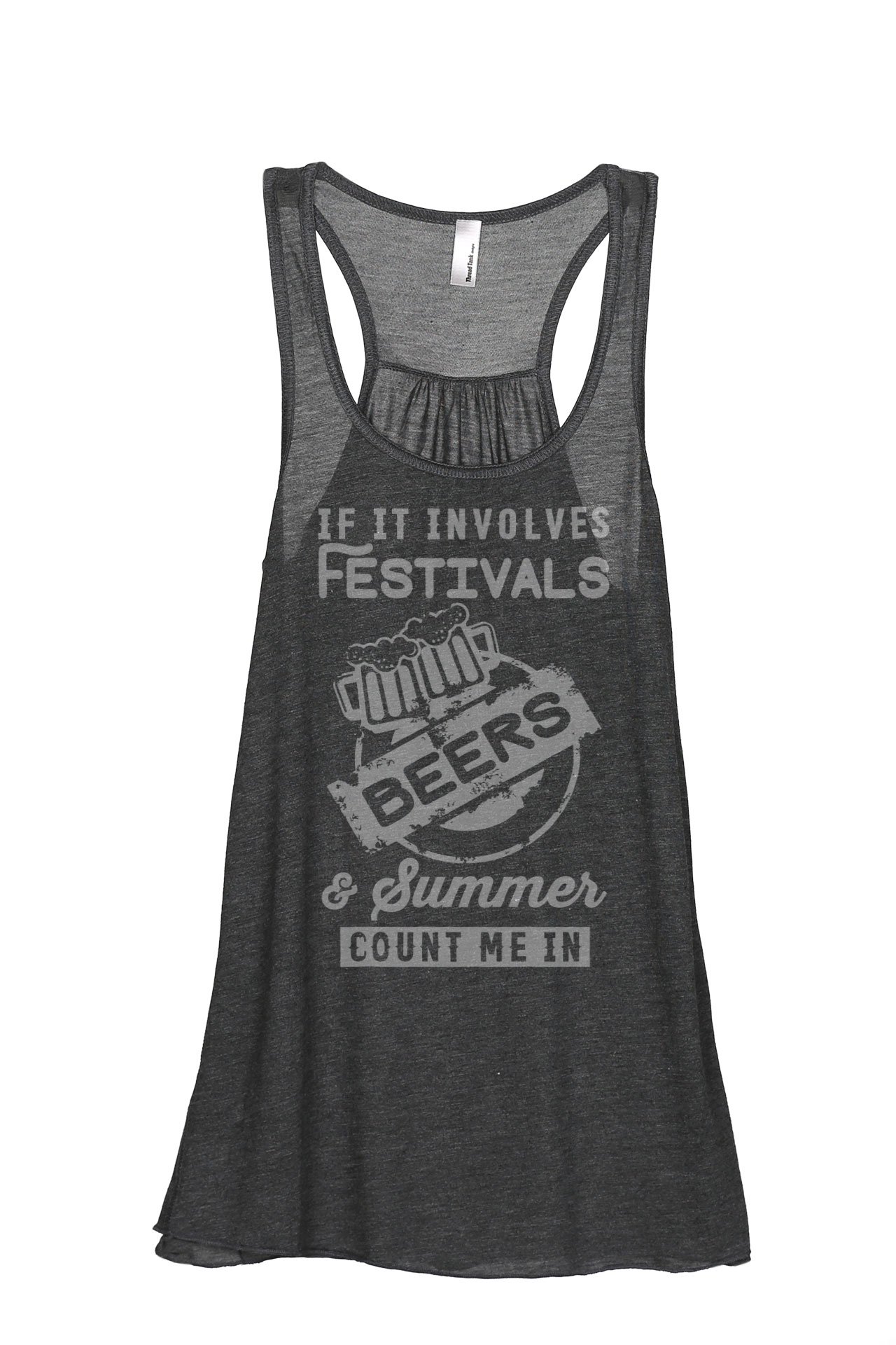 Women's Sleeveless Flowy Racerback Tank Top - Summer Fashion & Festival Beer Outfit - Perfect for Beach Parties, Music Festivals & Casual Wear