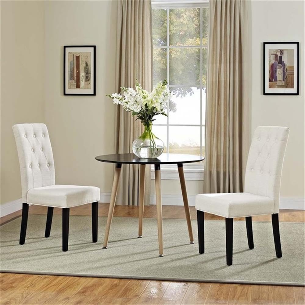 Modway Confer Modern Tufted Upholstered Fabric Parsons Dining Chairs - Set of 2 Beige Kitchen & Dining Room Chairs for Home, Restaurant, and Office Use