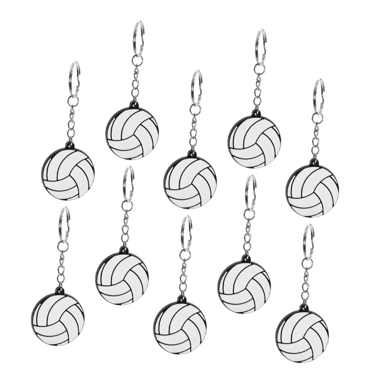 10pcs Volleyball Keychain Set - Sports Party Favors, Bag Hanging Ornaments, Backpack Keychains for Boys, Sports Key Ring Souvenirs, Perfect for School, Travel, and Sports Enthusiasts