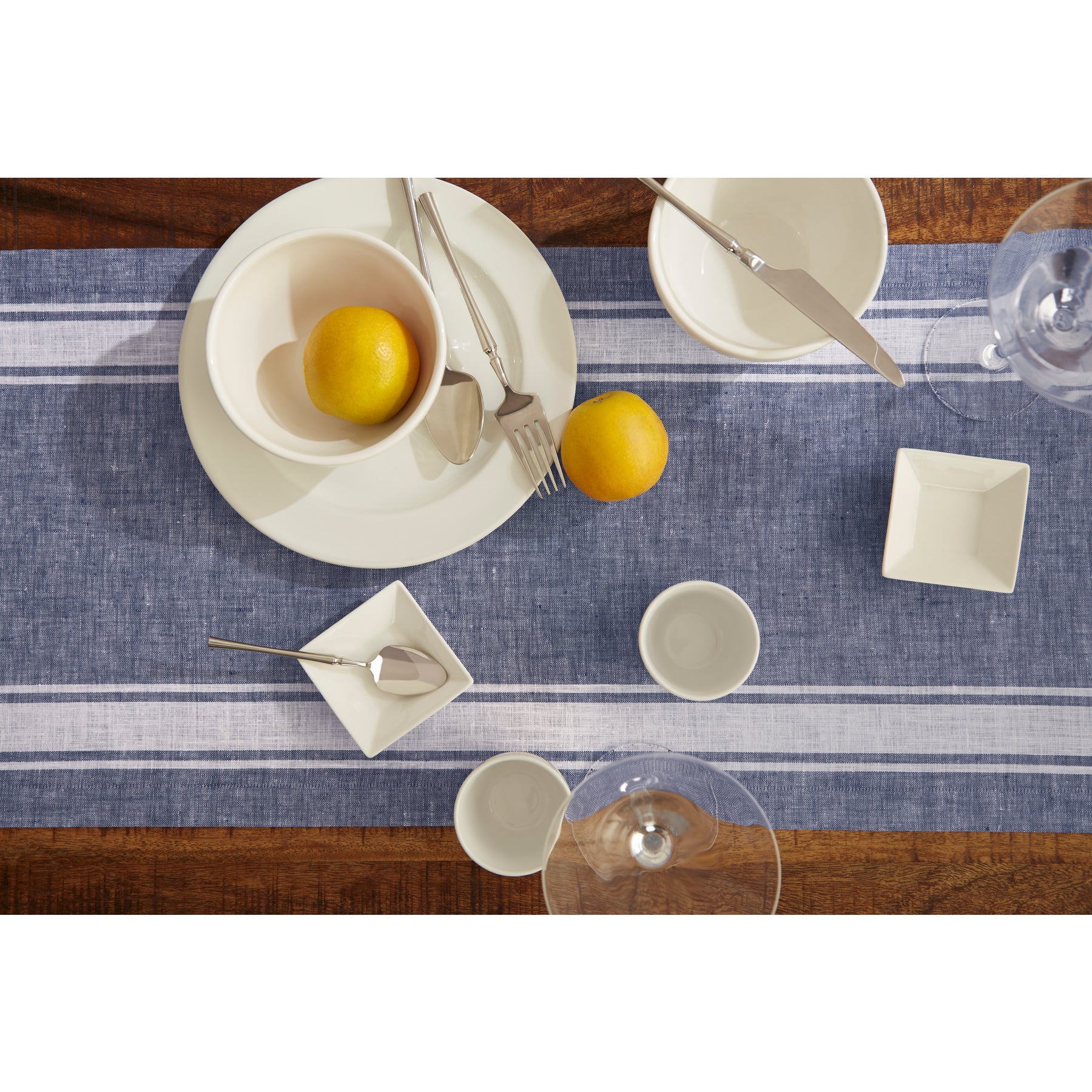 Farmhouse Stripe Table Runner - Cotton Linen Blend, 12x72 Inches, Rustic Decor for Dining Table, Kitchen, Wedding & Holiday Decorations