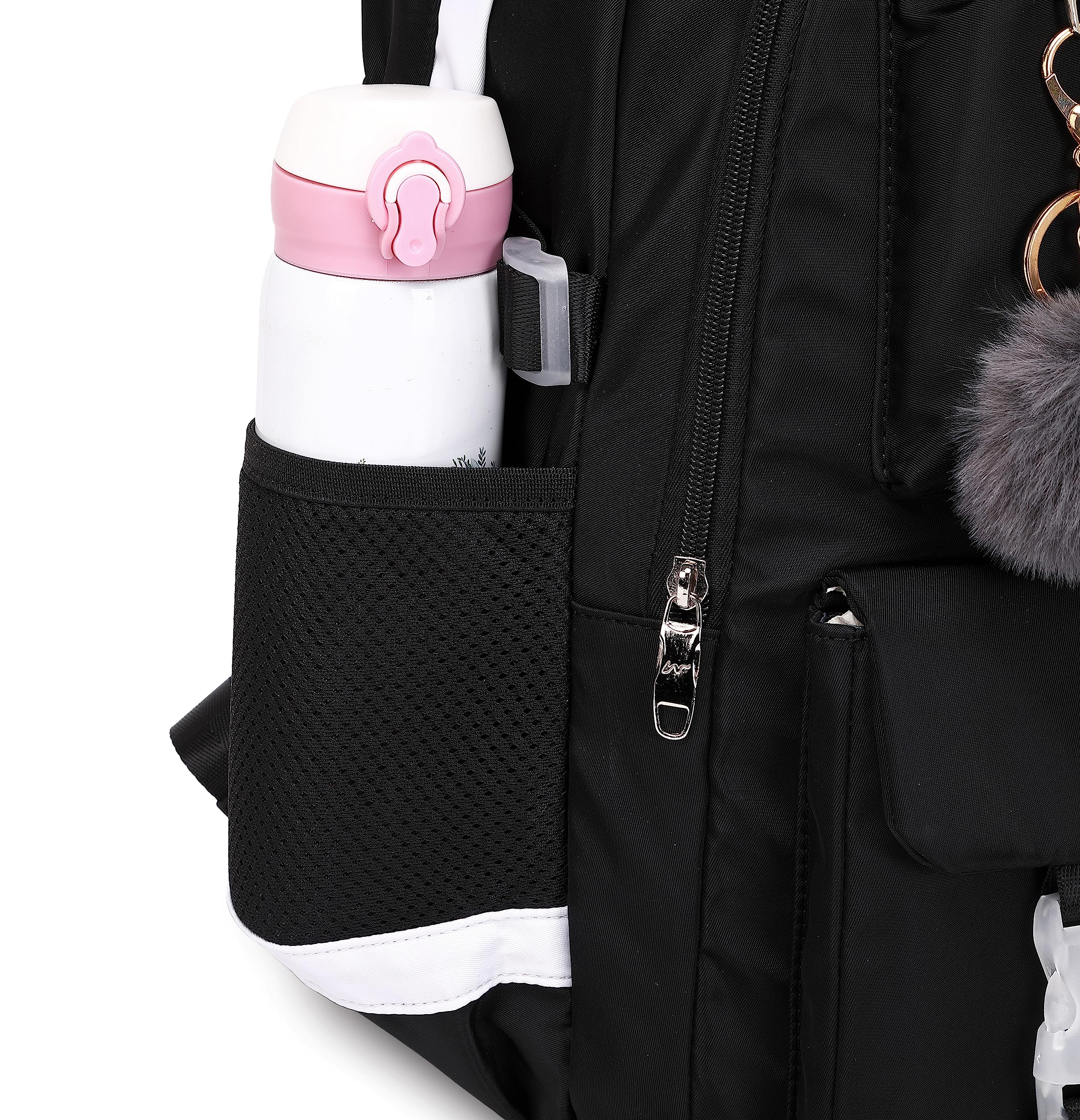 Stylish Black Laptop Backpack for Women & Girls - Trendy College School Bag with USB Charging Port | Perfect for Work, Travel & Daily Commute
