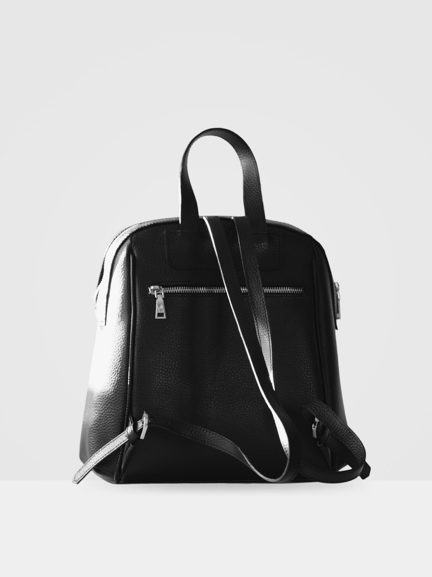Hazel MIRUM® Vegan Leather Backpack for Women & Men - Eco-Friendly Black & Silver Waterproof Laptop Bag - Perfect for Work, Travel & School