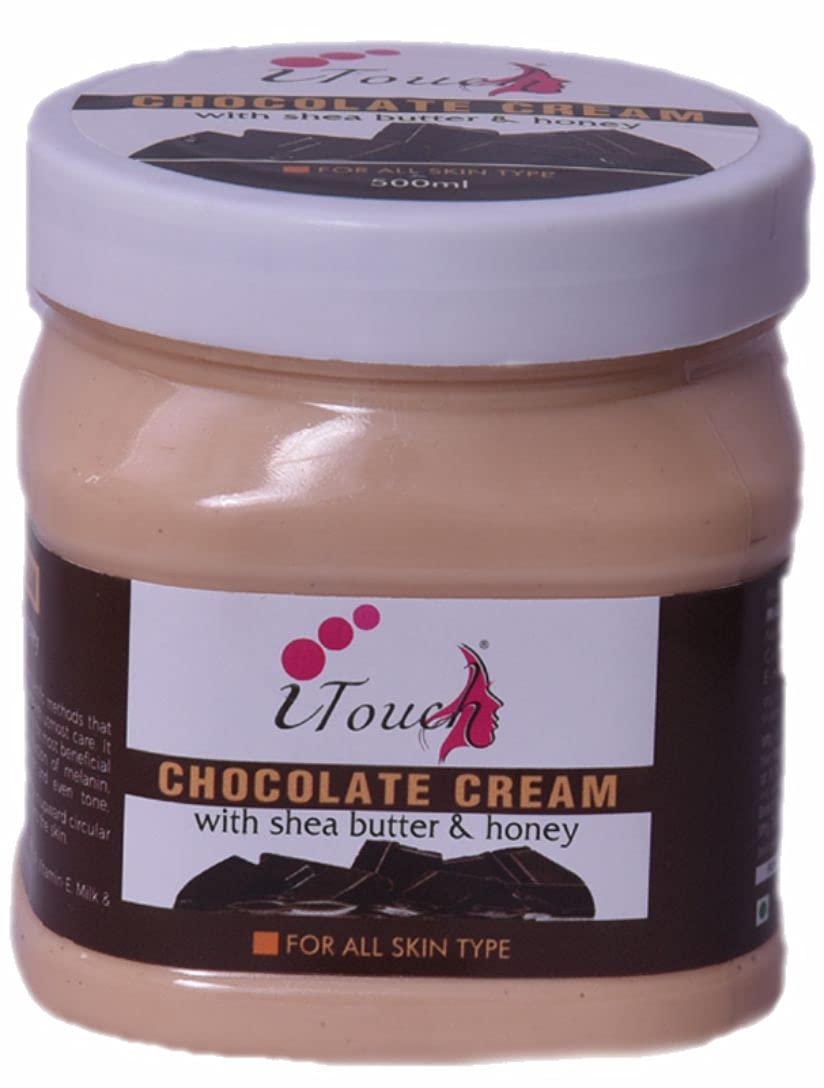 I TOUCH HERBAL Chocolate Cream - Deep Moisturizing, Brightening & Nourishing Face & Body Cream (500ml) for Dry Skin Care, Night Routine & Spa Treatment