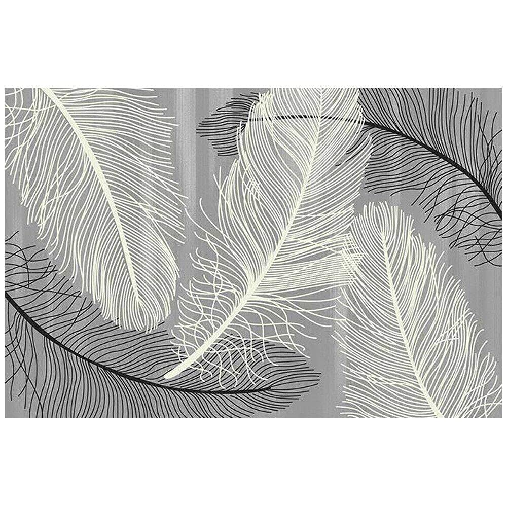 Soft Velvet Non-Slip Area Rug - Modern Feather Design Carpet for Living Room, Bedroom & Home Decor | Contemporary Floor Mat with Anti-Skid Backing | Perfect for Cozy Spaces, Home Staging & Pet-Friendly Areas