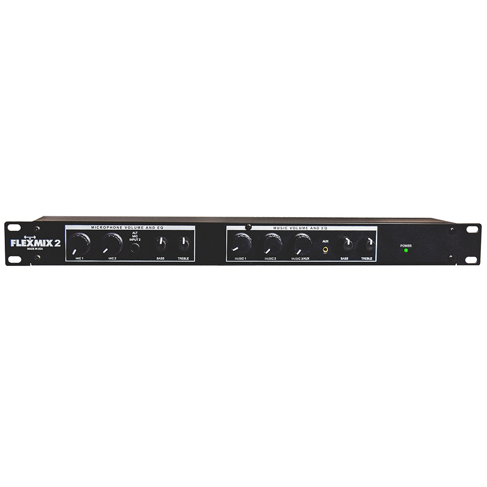 FlexMix 2.2 6-Channel Professional Audio Mixer with Front Aux Input - Perfect for DJs, Live Performances & Studio Recording