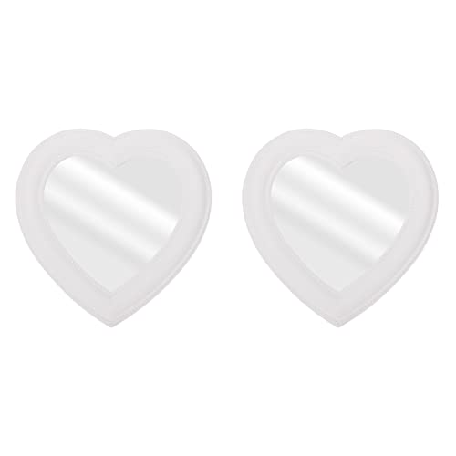 2pcs Heart Shaped Mirror - Wall Mounted & Desktop Makeup Mirror for Women - Home & Travel Use