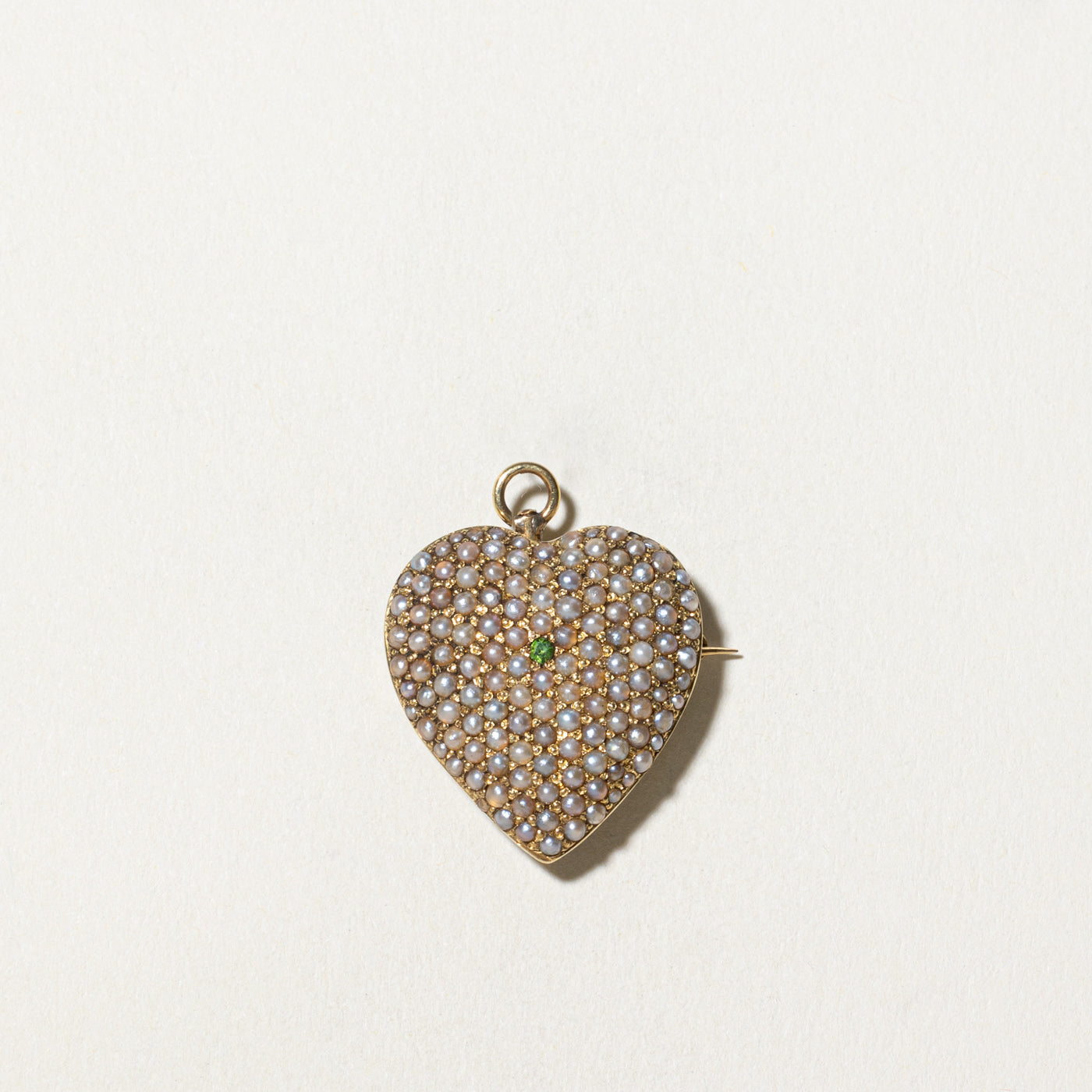 Elegant Garnet & Pearl Heart Pendant Brooch - 0.02ctw Gemstone Jewelry for Women | Perfect Gift for Valentine's Day, Anniversary & Special Occasions