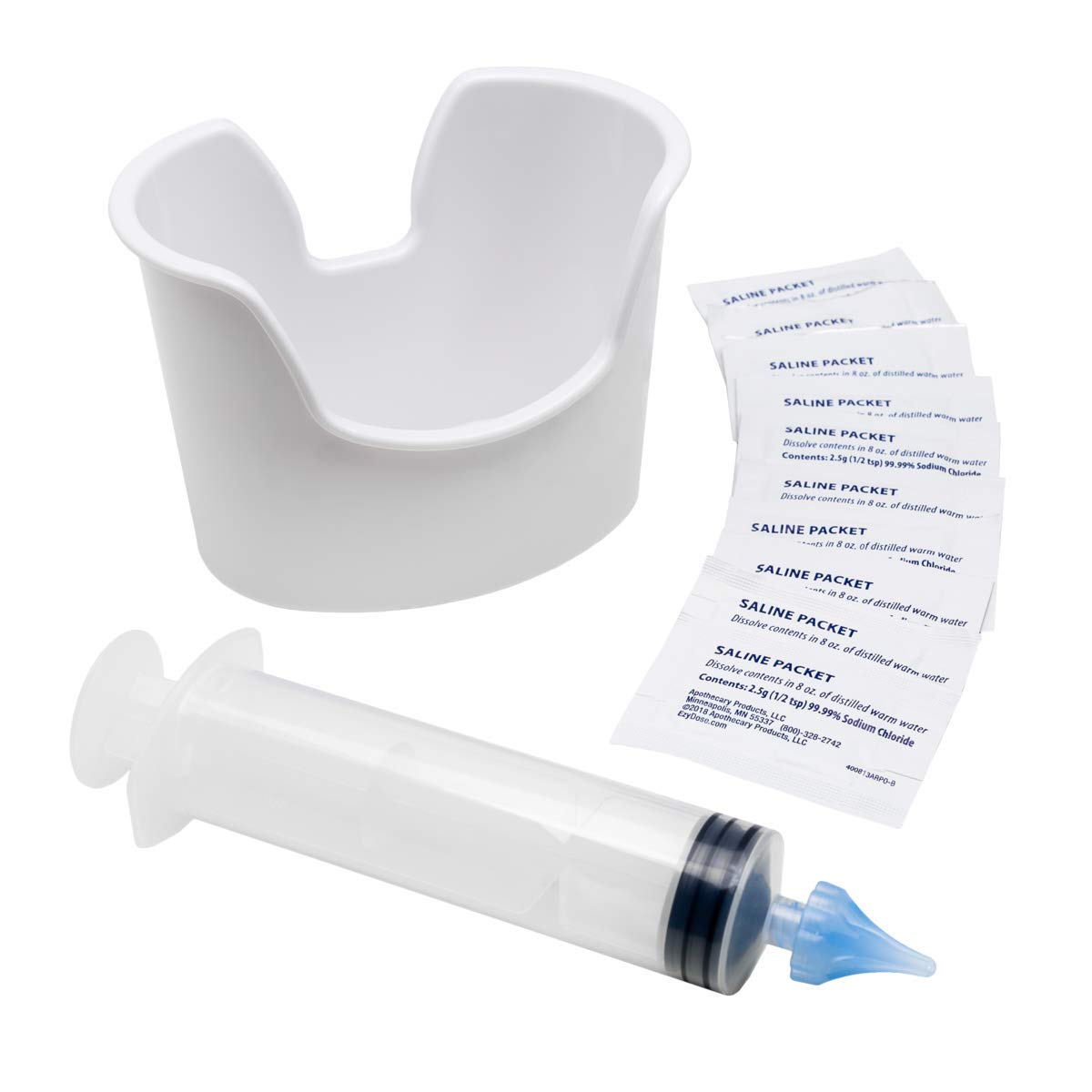 Ear Wax Removal Kit with 10 Saline Packs, Ear Cleaner Syringe with Tri-Stream Tip & Basin - Safe Earwax Removal Tool for Adults & Kids - Perfect for Home Ear Hygiene & Wax Buildup Relief