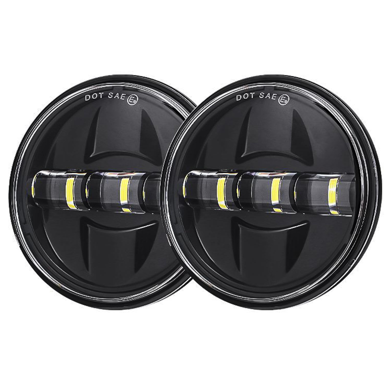 Eagle Lights 7 LED Headlight & 4.5 LED Passing Light Kit for Harley Davidson & Indian Motorcycles - Generation III Black - High Visibility Motorcycle Lighting for Night Riding & Safety