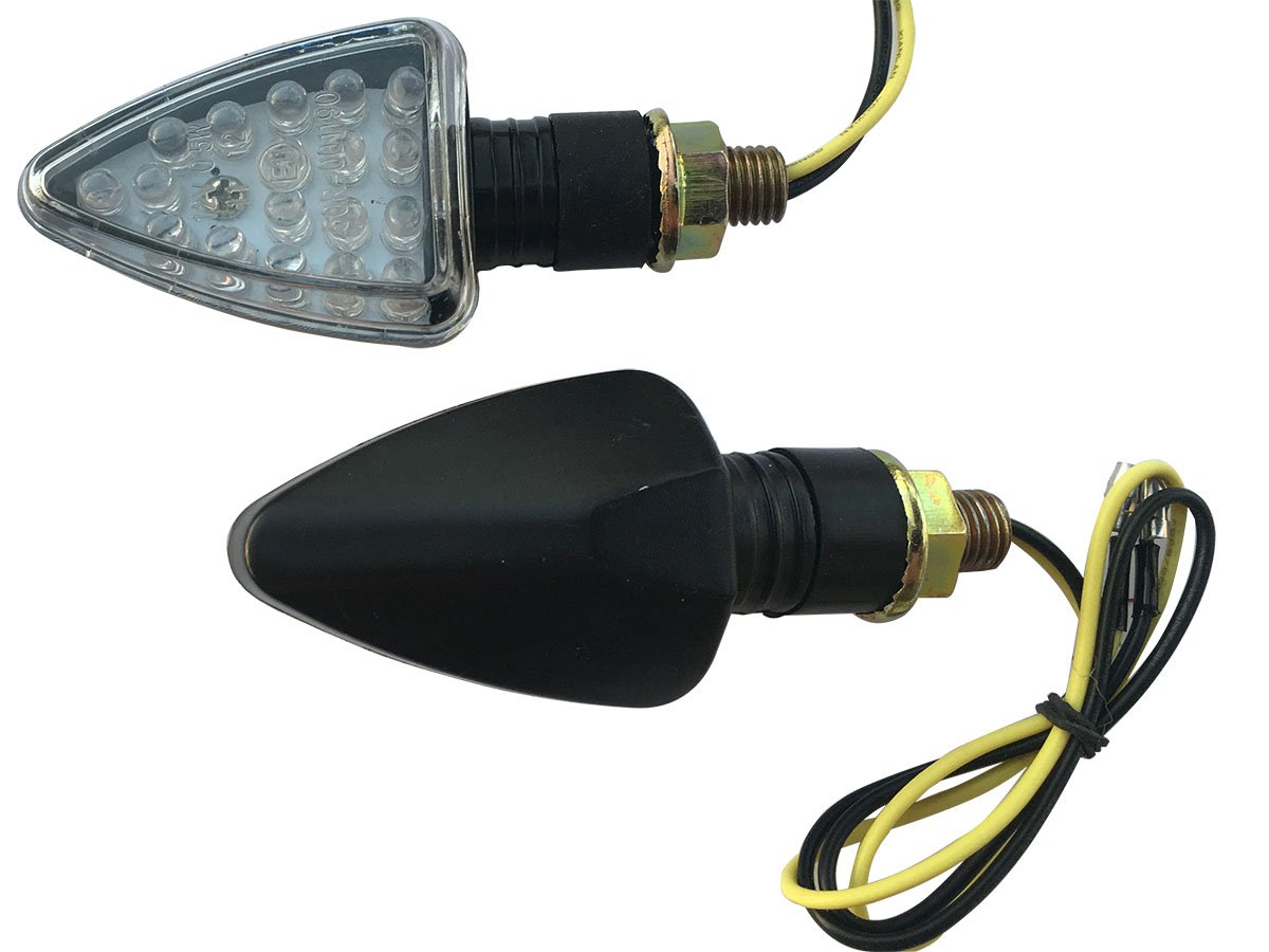 2 Pack Black LED Triangle Turn Signal Lights Blinkers Compatible with 2002 KTM 640 LC4 Duke - Motorcycle Safety & Customization Accessories