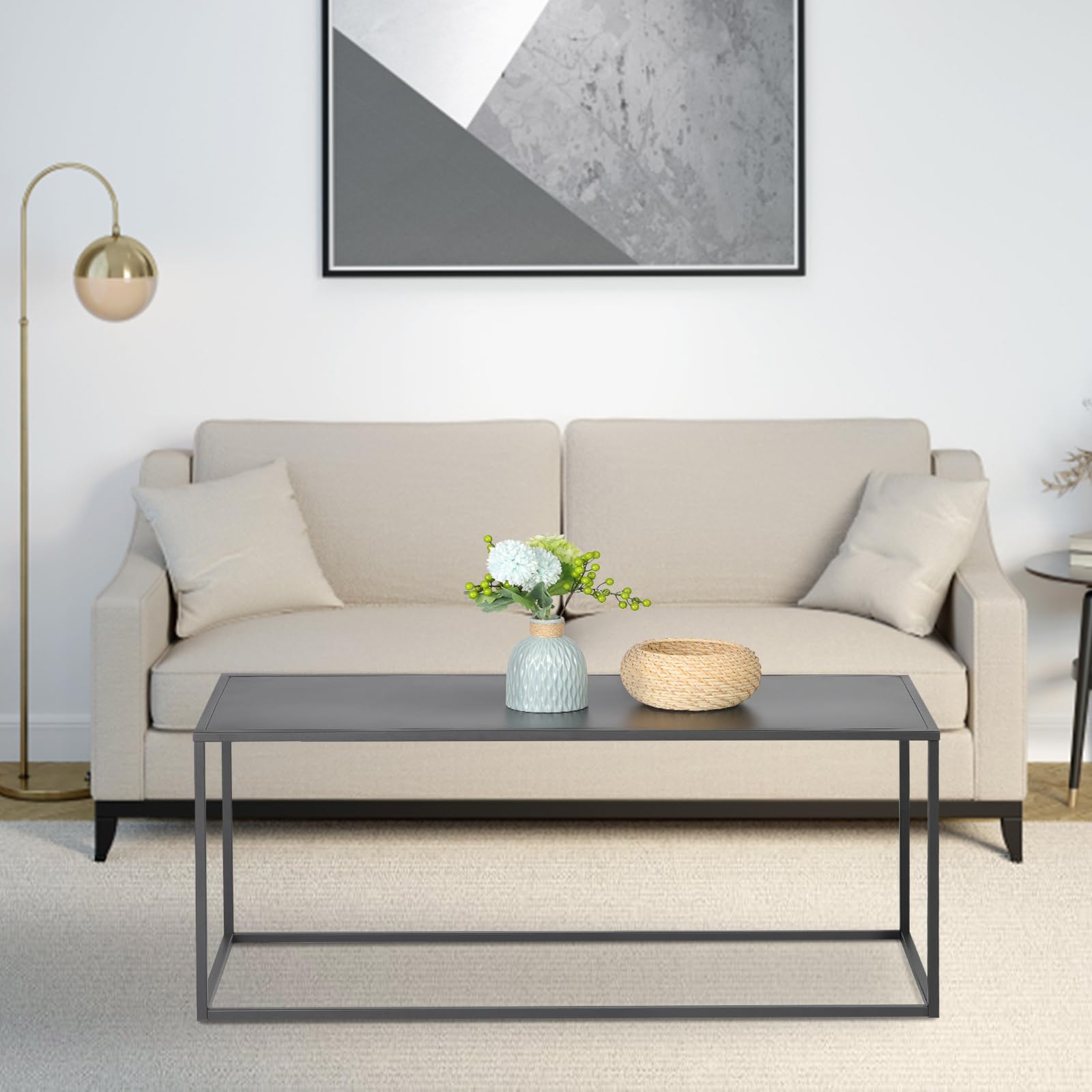 Modern Black Rectangular Coffee Table 40