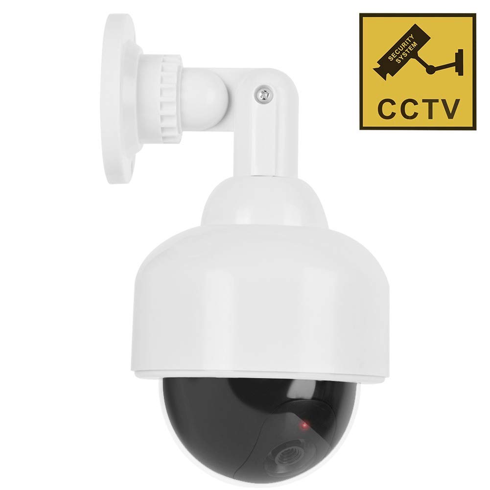 Beufee Fake Security Camera with Flashing Red LED - Indoor/Outdoor Dummy Dome Surveillance Camera for Home, Office & Store Security (Deter Burglars & Theft)