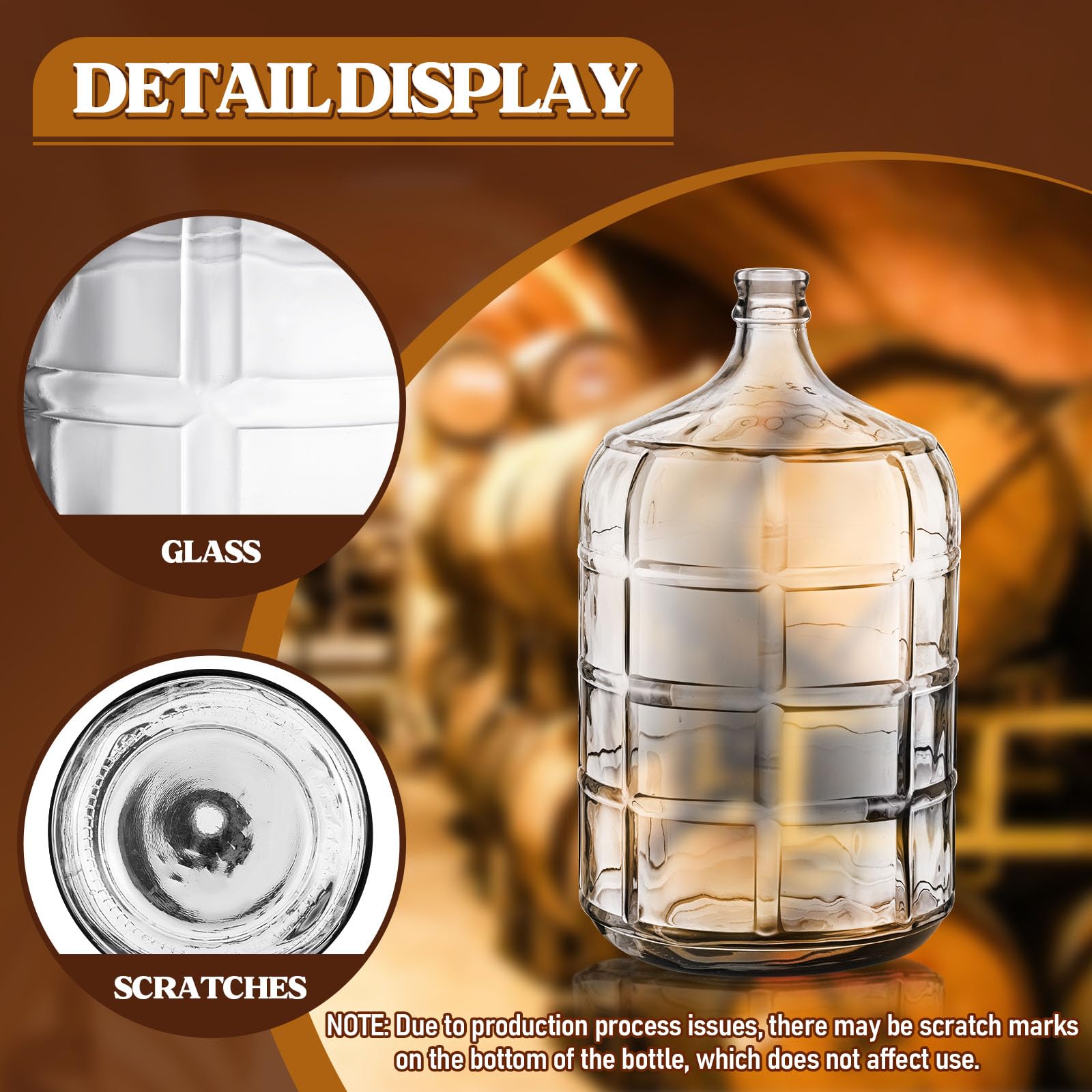 5 Gallon Glass Carboy with Drilled Silicone Stoppers & Airlock - 2 Pack Clear Fermenter for Homebrewing Beer, Wine, Mead, Cider | Perfect for Fermentation, Secondary Aging, and Craft Brewing Projects