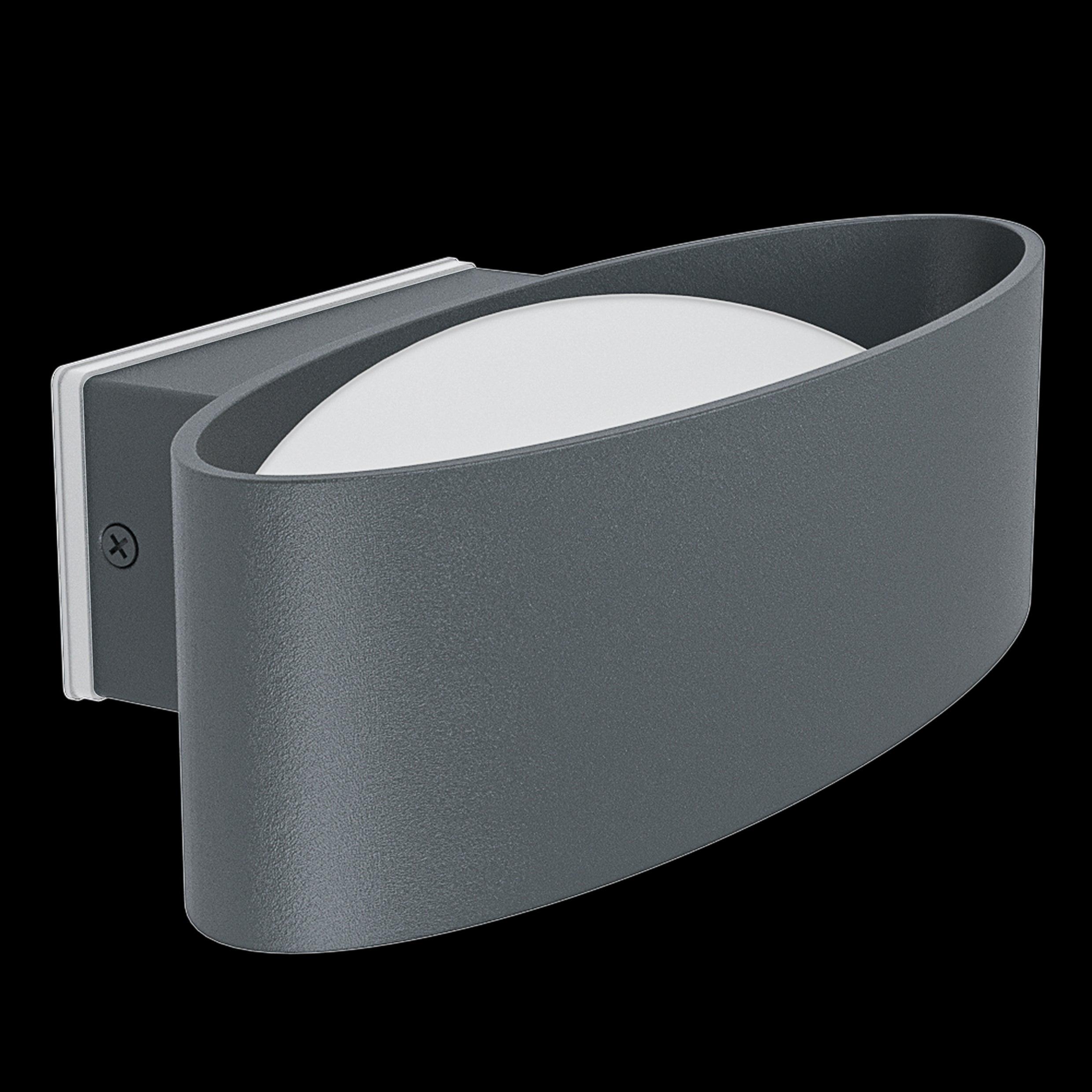 Eglo Chinoa Grey Oval LED Outdoor Wall Light - IP54 Waterproof, Durable & Energy-Efficient - Perfect for Patio, Garden, Porch, and Exterior Home Lighting